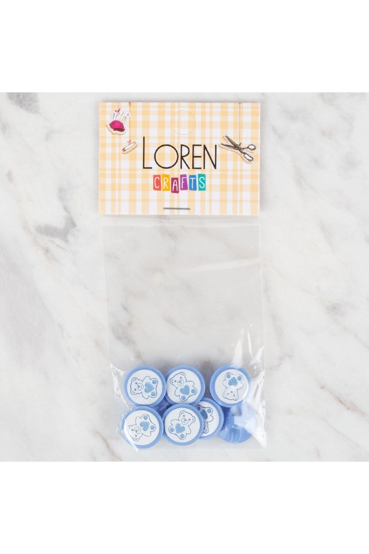 Loren Crafts 8 li Mavi Düğme - 403