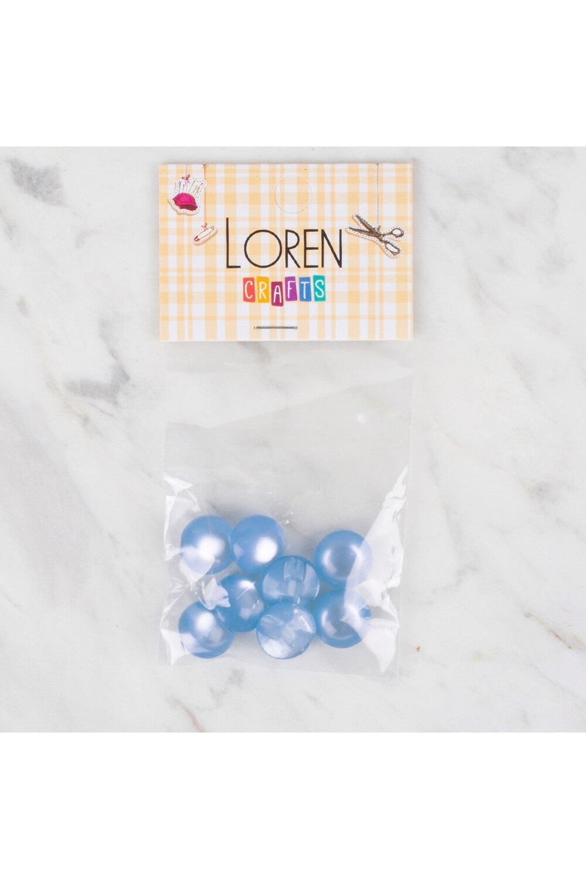 Loren Crafts 8 li Mavi Düğme - 46