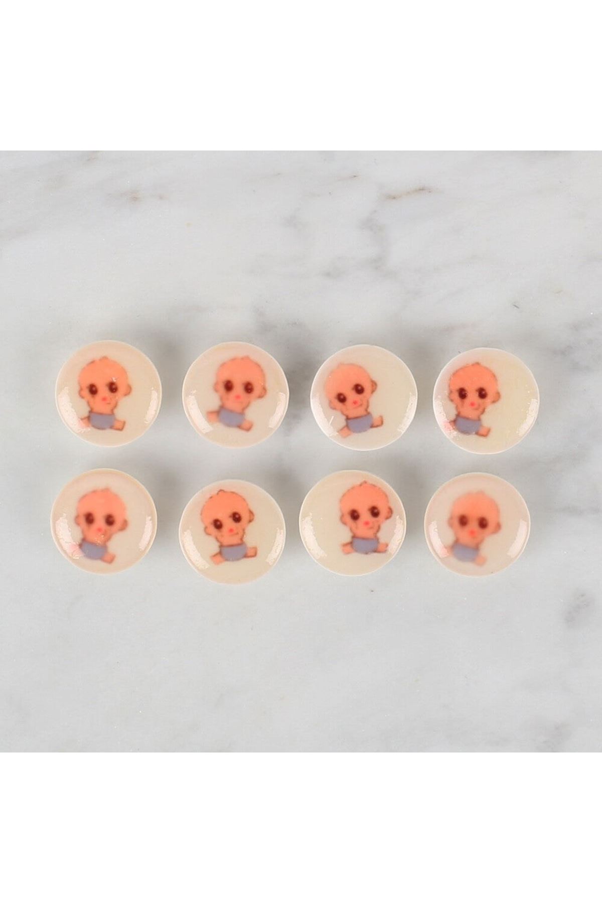 Loren Crafts 8 li Krem Bebek Düğme - 673