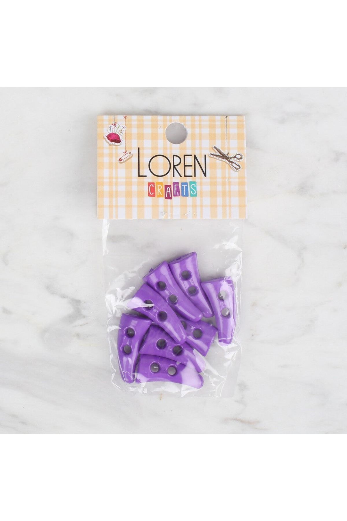 Loren Crafts 8 li mor çoban düğme - 130