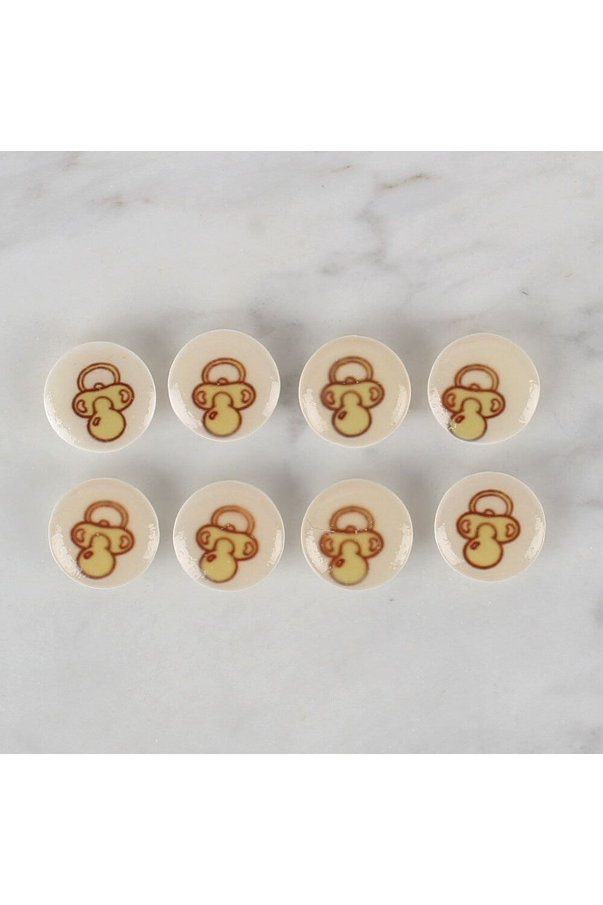 Loren Crafts 8 li Krem Emzik Düğme - 674