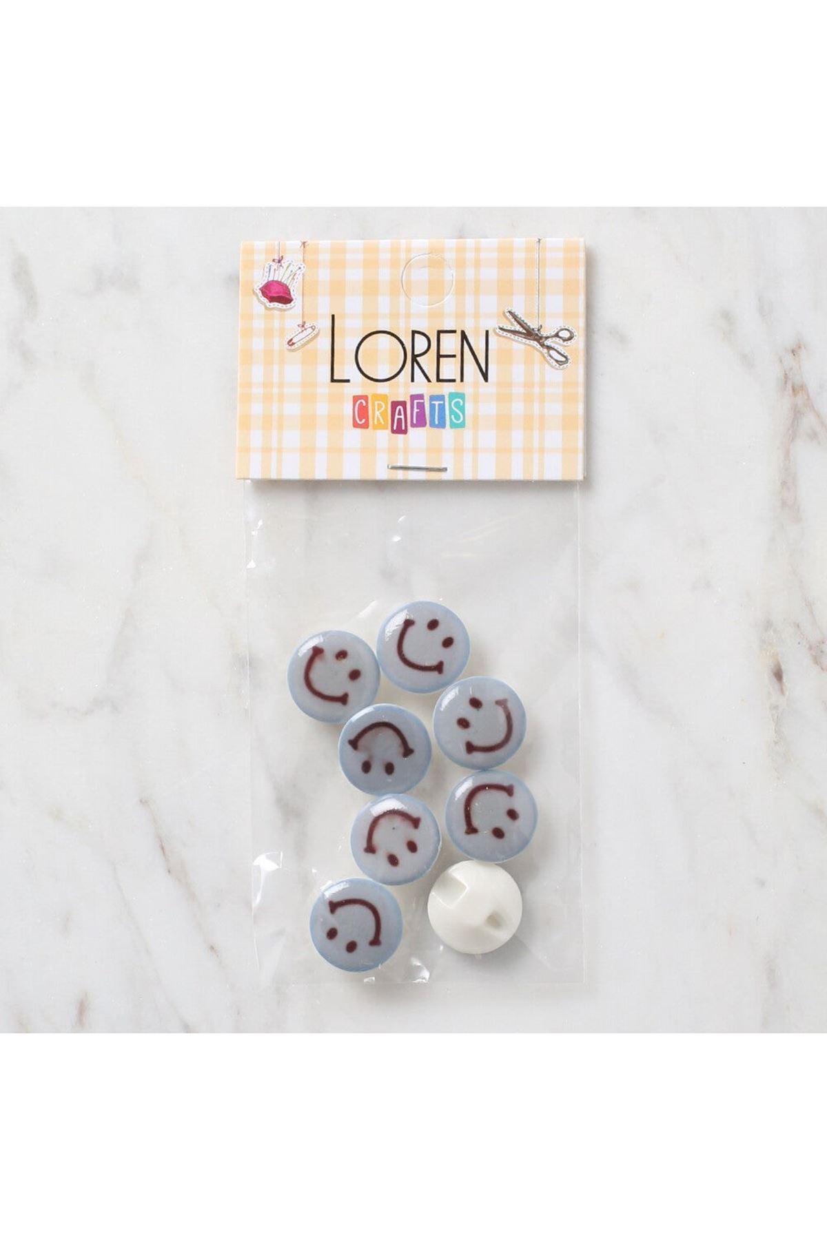 Loren Crafts 8 li Mavi Düğme - 703