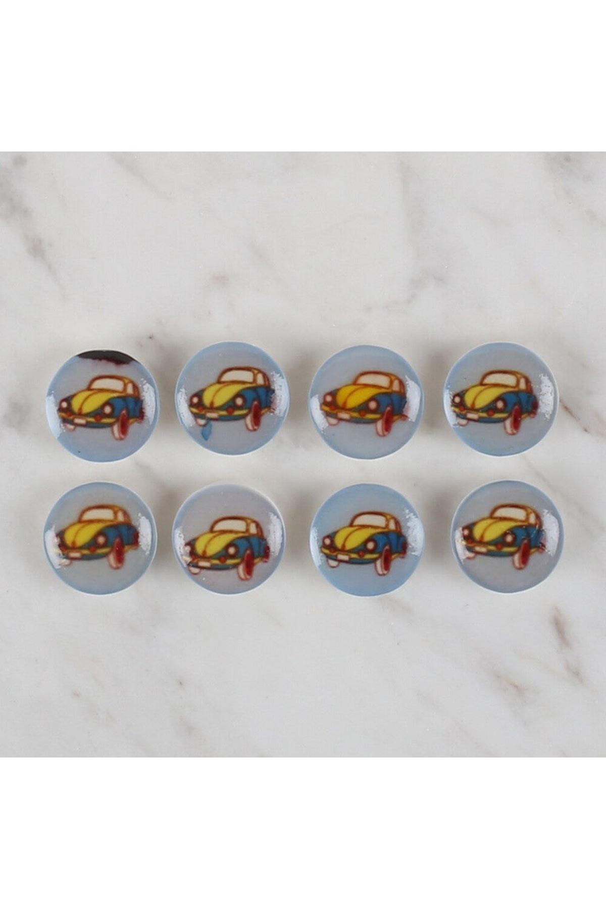 Loren Crafts 8 li Mavi Araba Düğme - 694