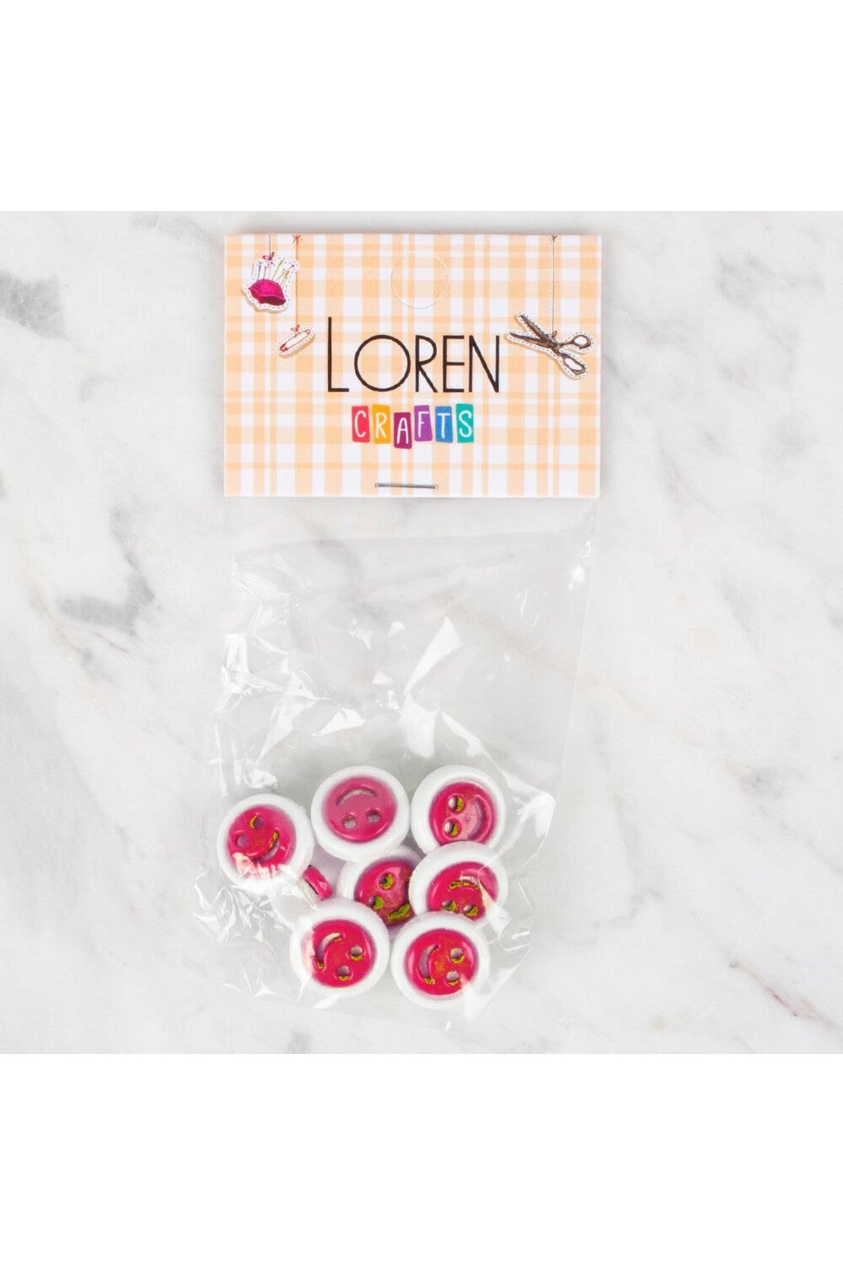 Loren Crafts 8 li Kırmızı Düğme - 637