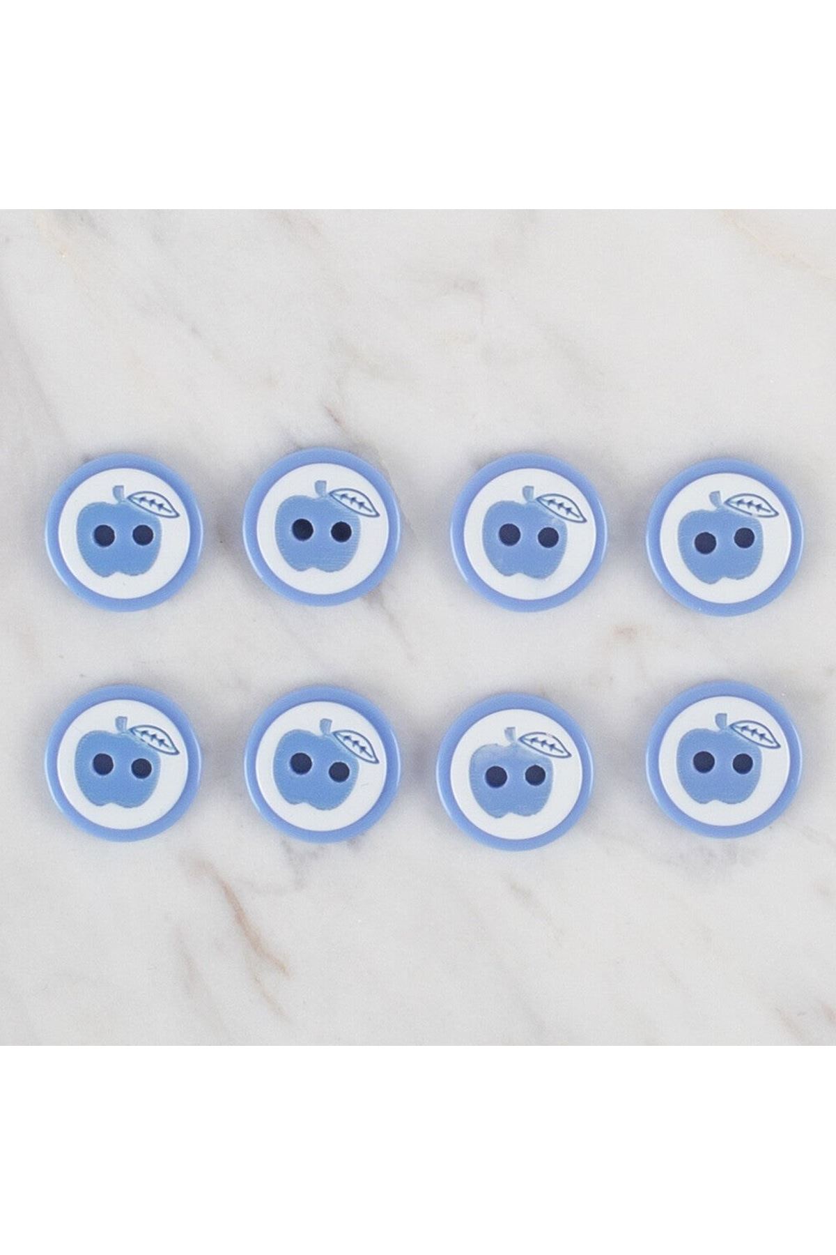 Loren Crafts 8 li Mavi Elma Düğme - 463