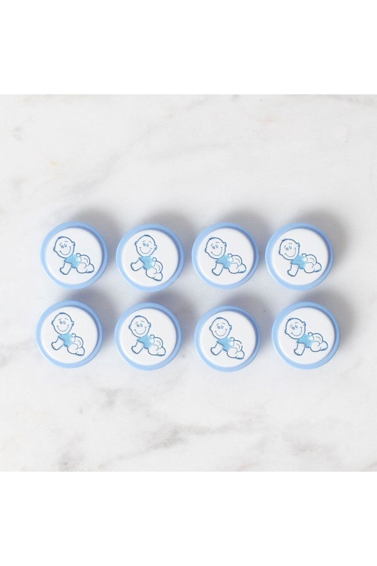 Loren Crafts 8 li Mavi Bebek Düğme - 369