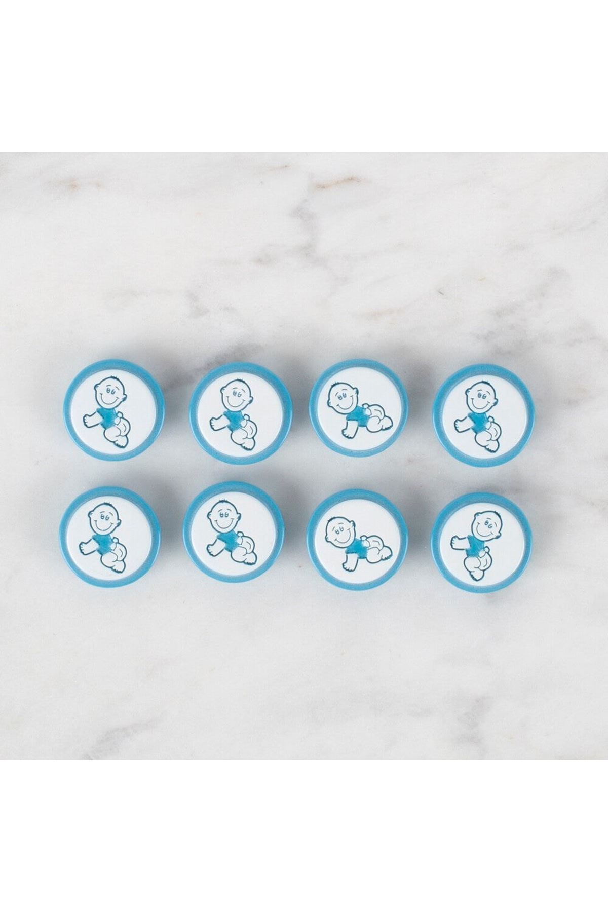 Loren Crafts 8 li Mavi Bebek Düğme - 370