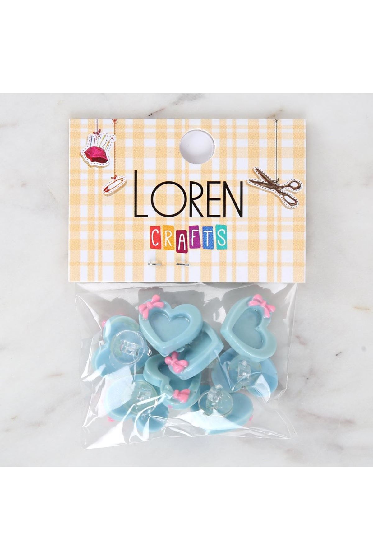 Loren Crafts Mavi 8'li Düğme - 3014