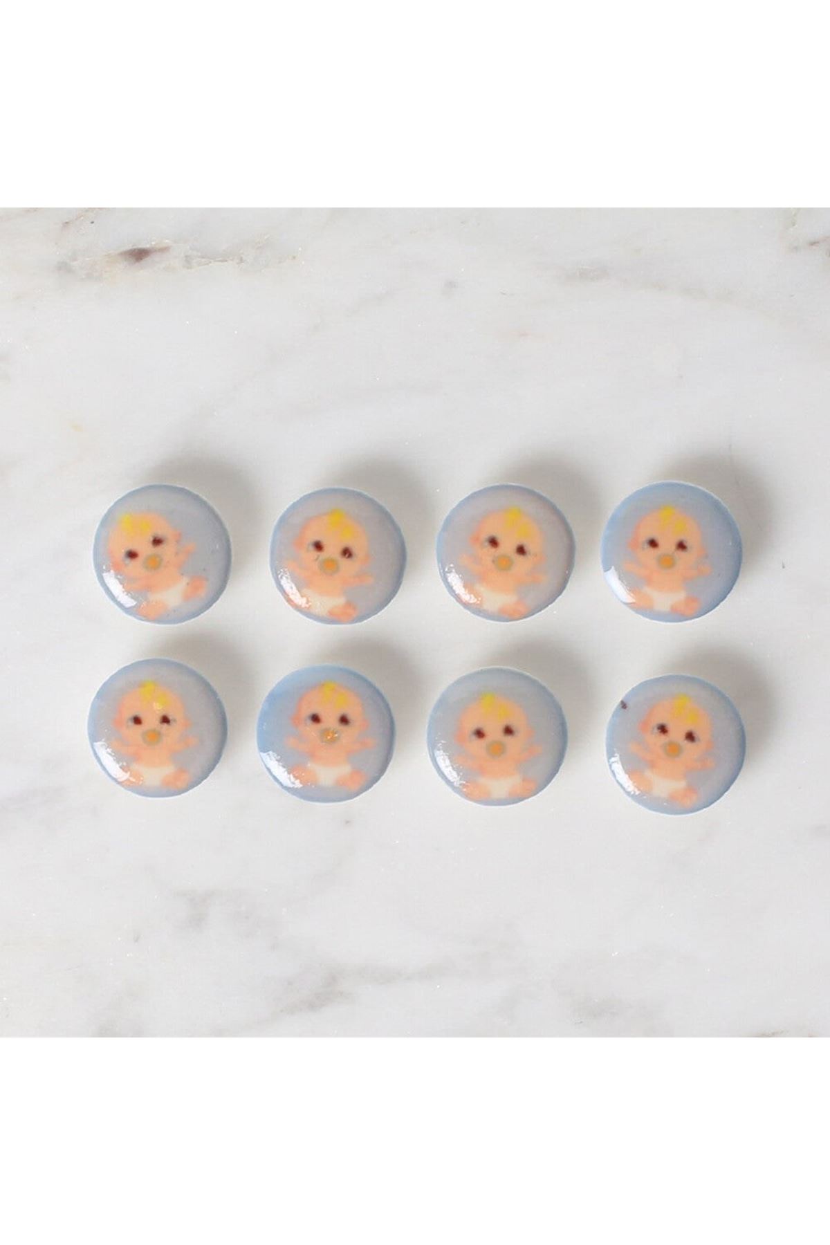 Loren Crafts 8 li Mavi Bebek Düğme - 695