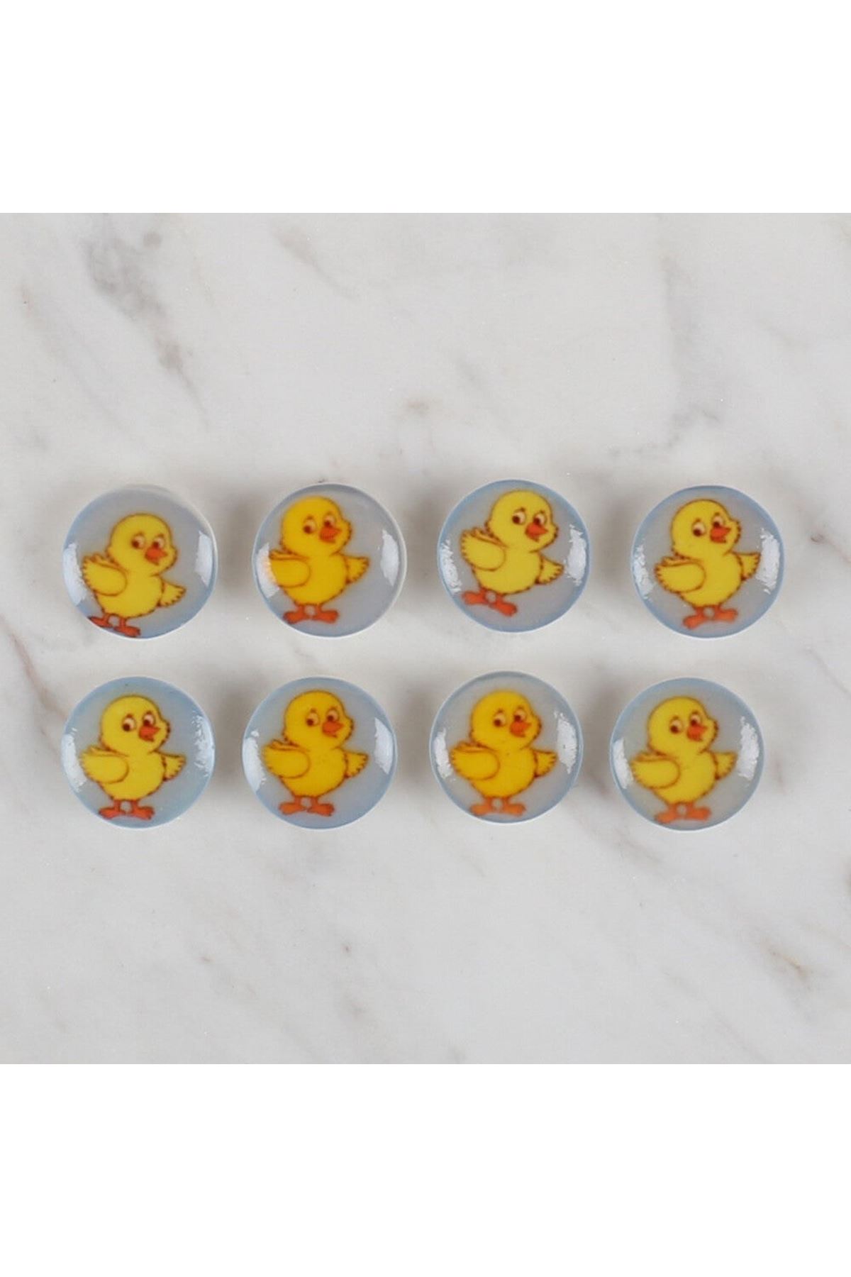 Loren Crafts 8 li Mavi Civciv Düğme - 700