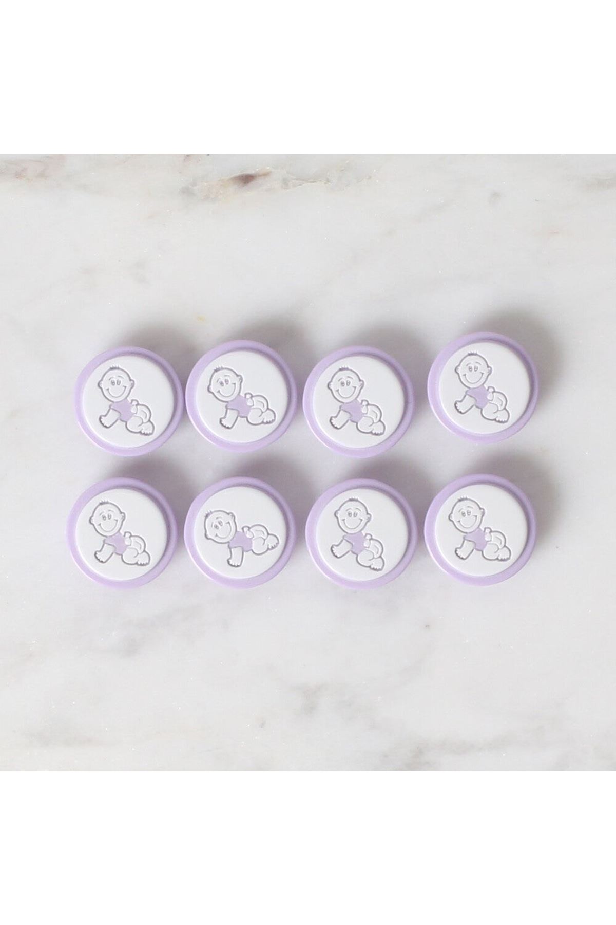 Loren Crafts 8 li Lila Bebek Düğme - 374