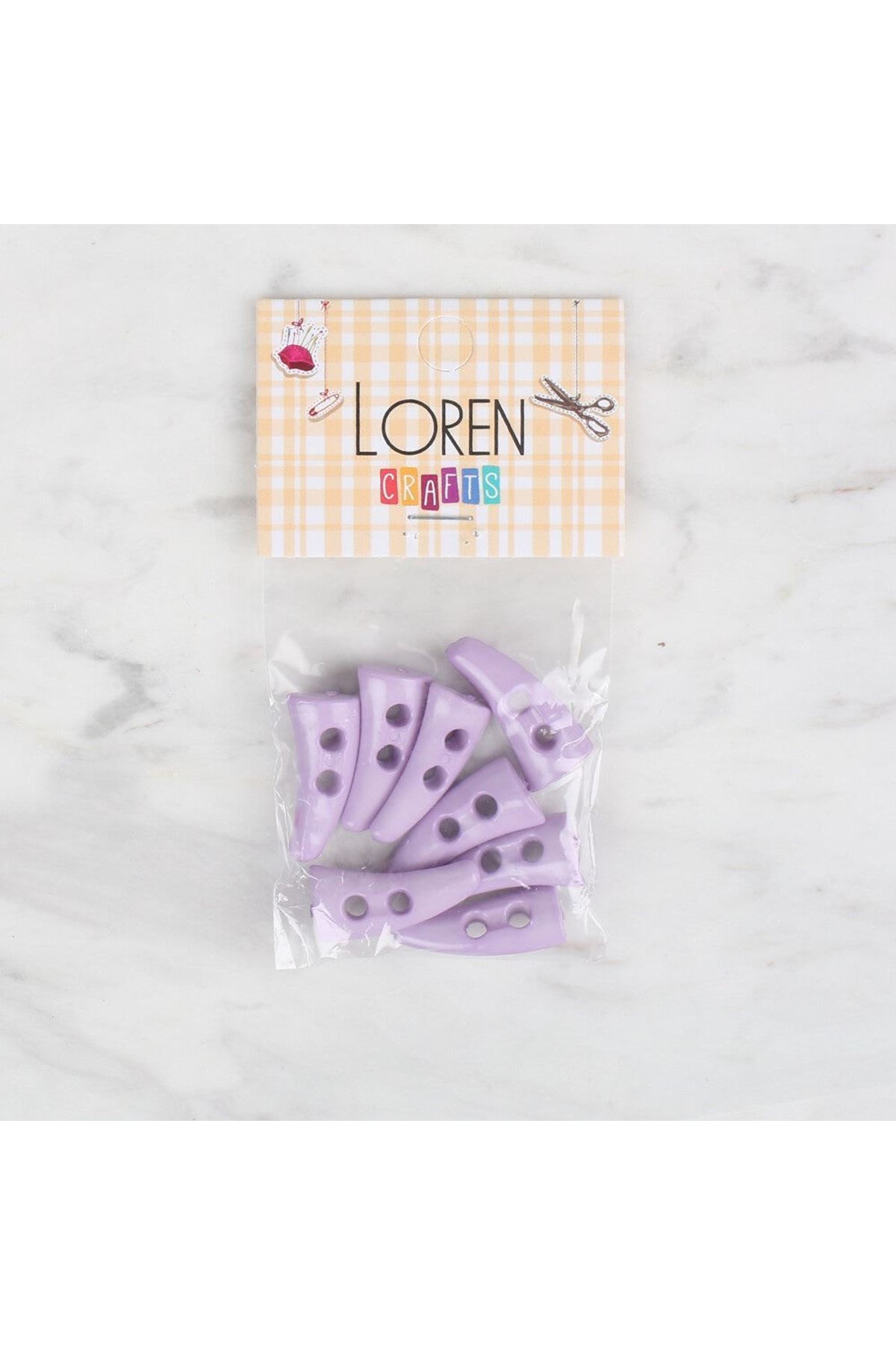 Loren Crafts 8 li lila çoban düğme - 129