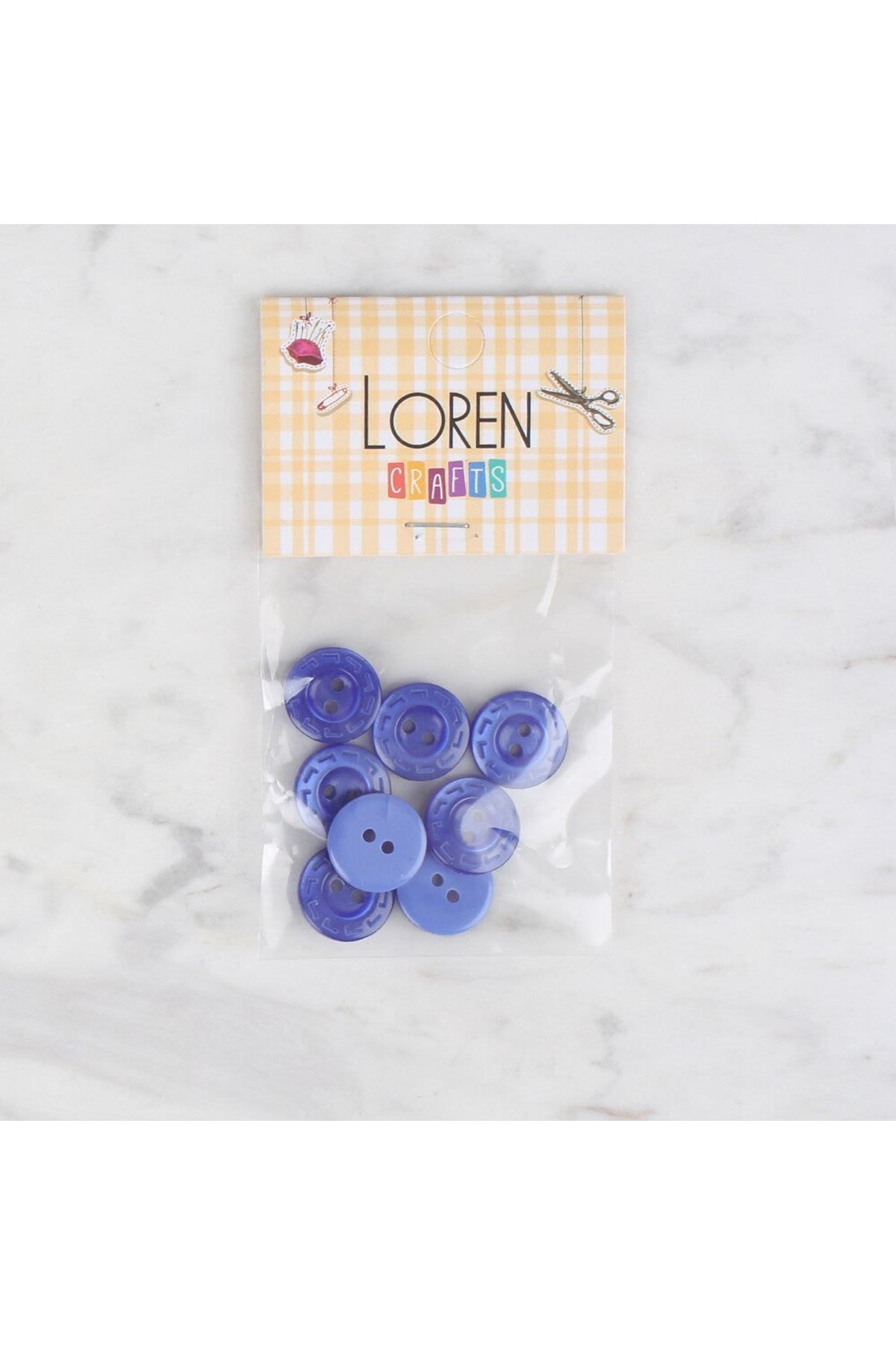 Loren Crafts 8 li Mavi Düğme - 185
