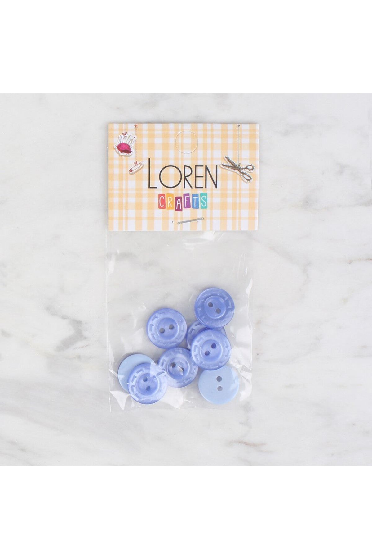 Loren Crafts 8 li Mavi Düğme - 290