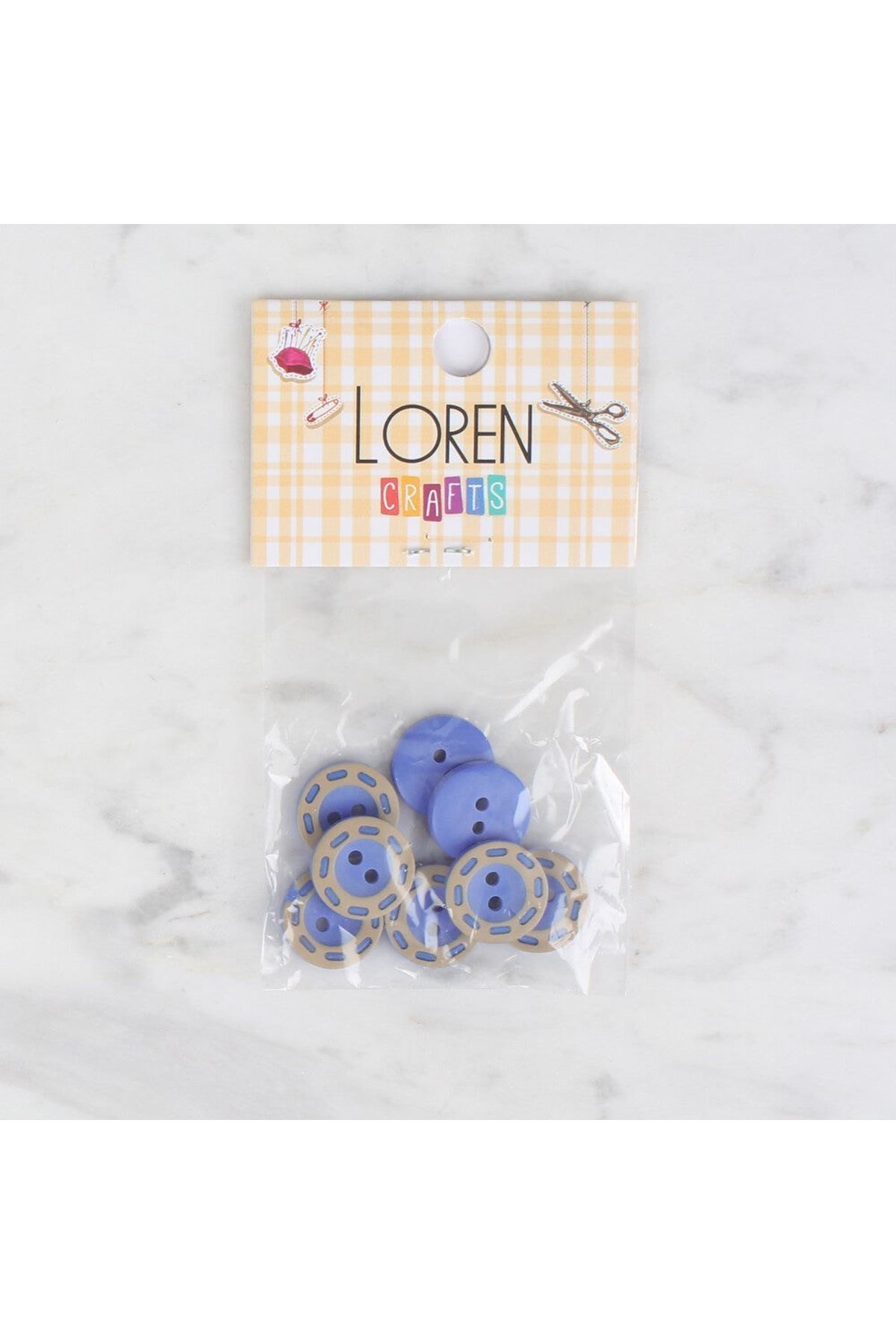 Loren Crafts 8 li Mavi Düğme - 290