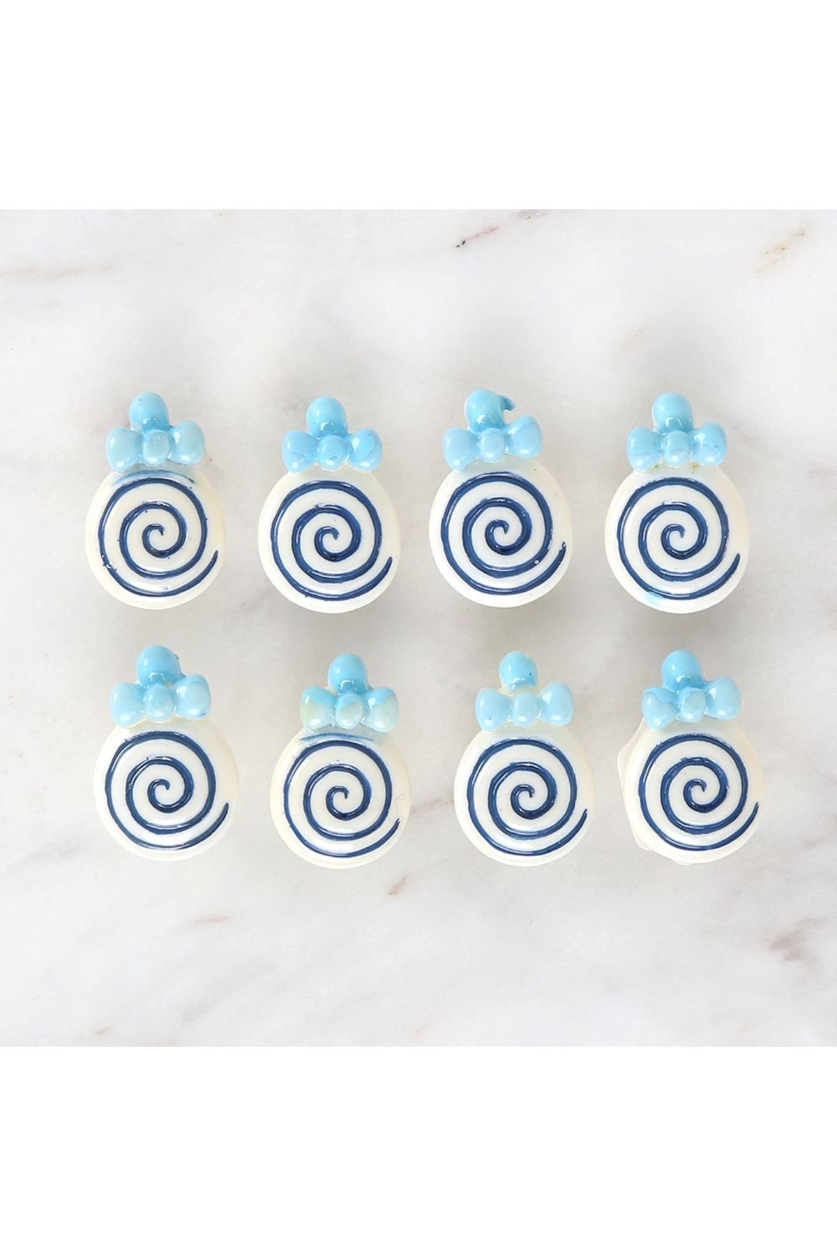 Loren Crafts Mavi 8'li Düğme - 3026