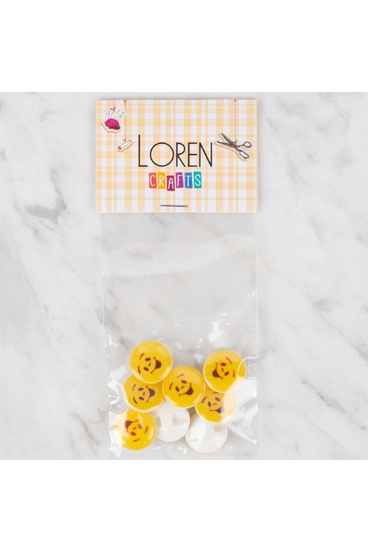 Loren Crafts 8 li Sarı Düğme - 671