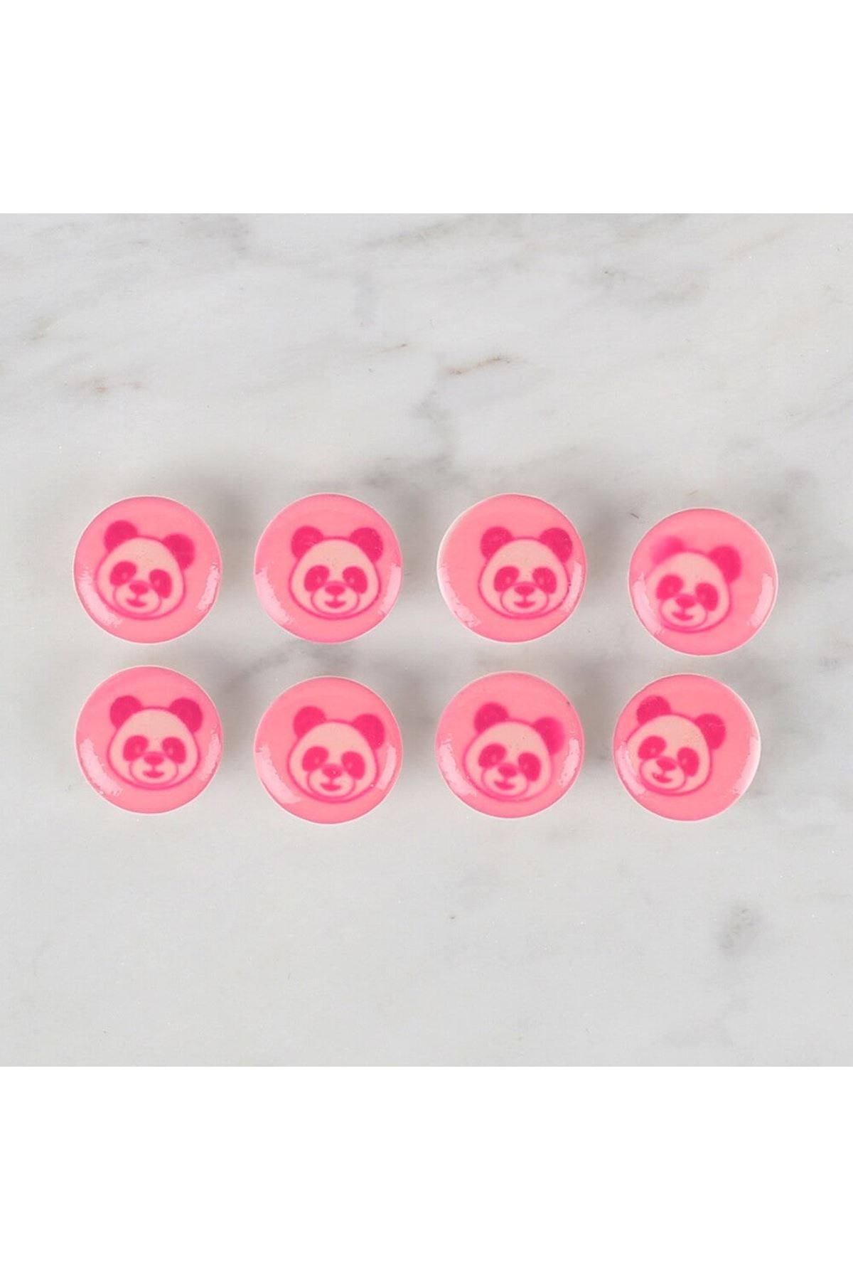 Loren Crafts 8 li Pembe Panda Düğme - 708