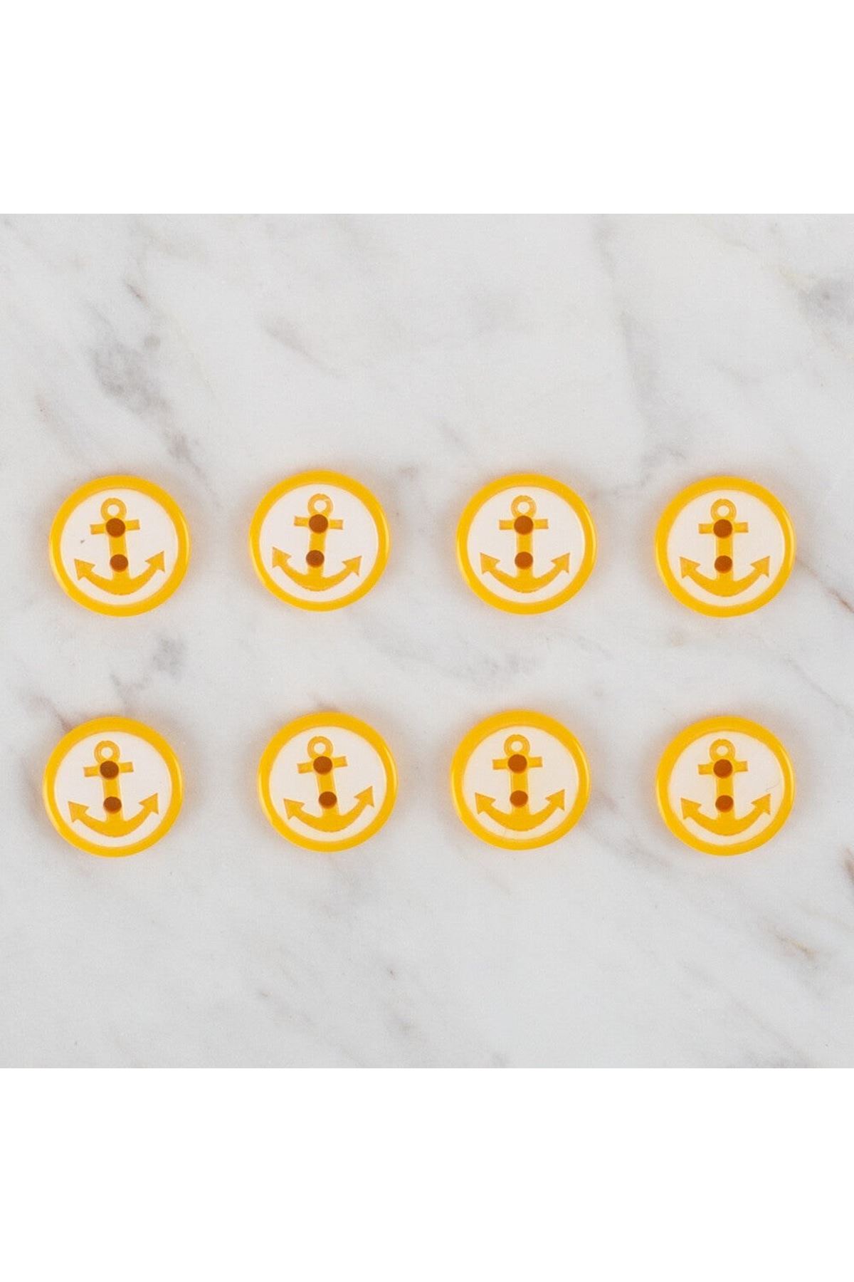 Loren Crafts 8 li Sarı Çapa Düğme - 607