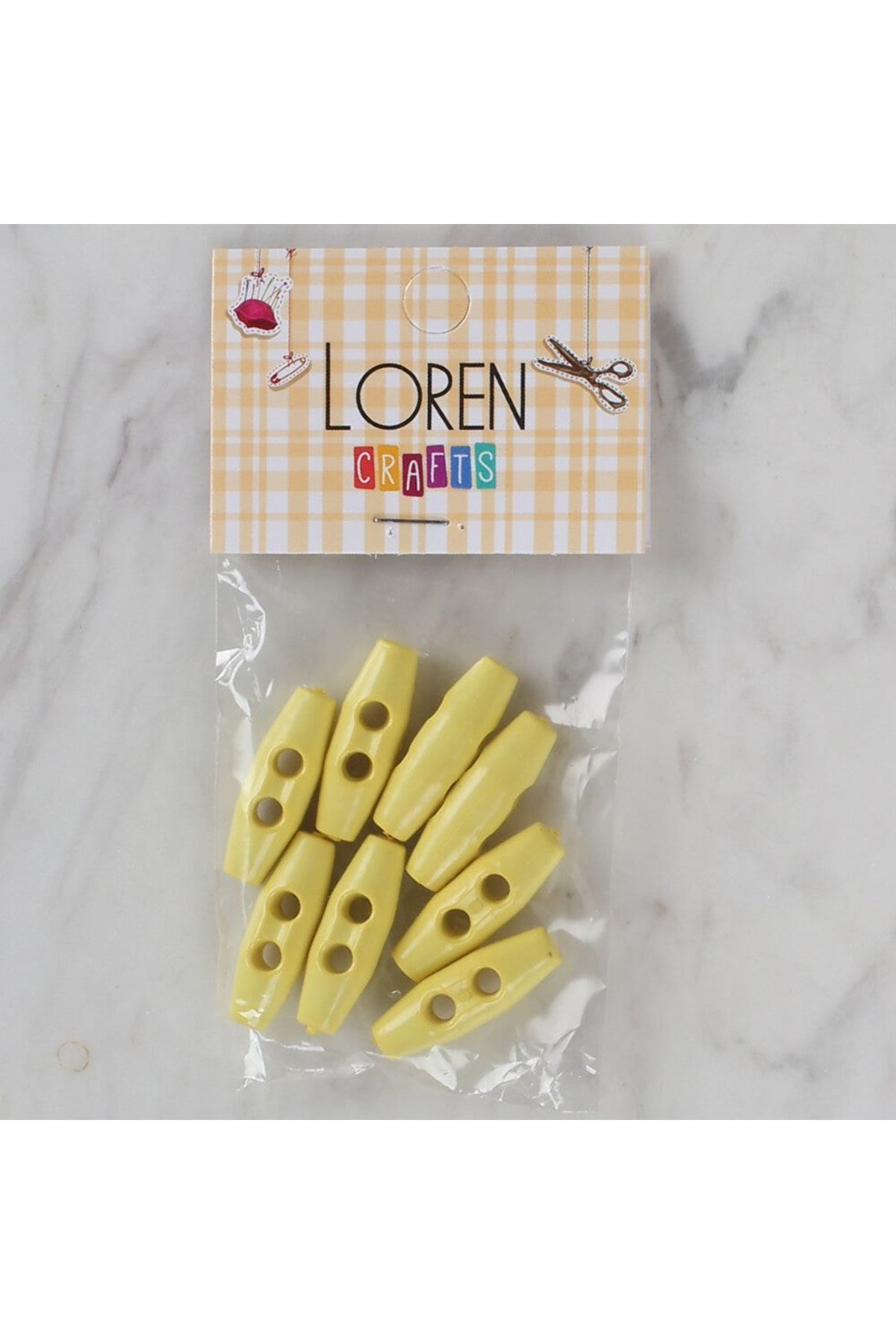 Loren Crafts 8 li sarı çoban düğme - 117