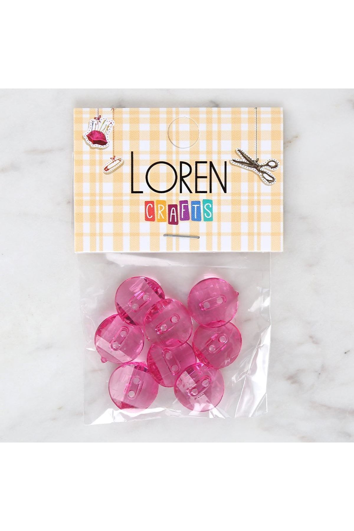 Loren Crafts Mor 8'li Düğme - 3061
