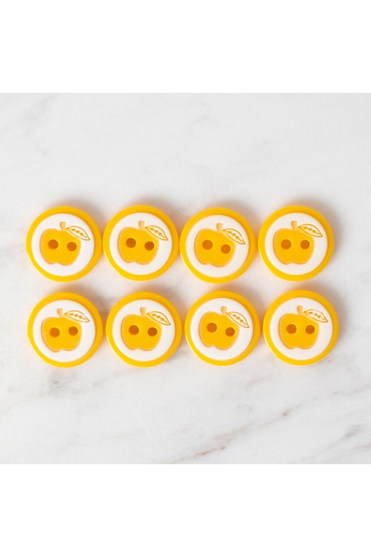 Loren Crafts 8 li Sarı Elma Düğme - 468