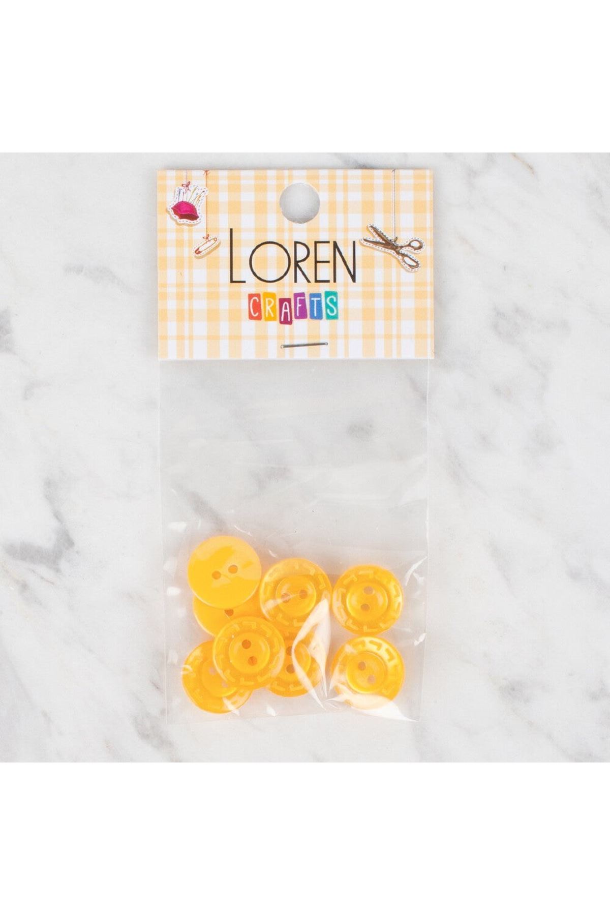 Loren Crafts 8 li Sarı Düğme - 193