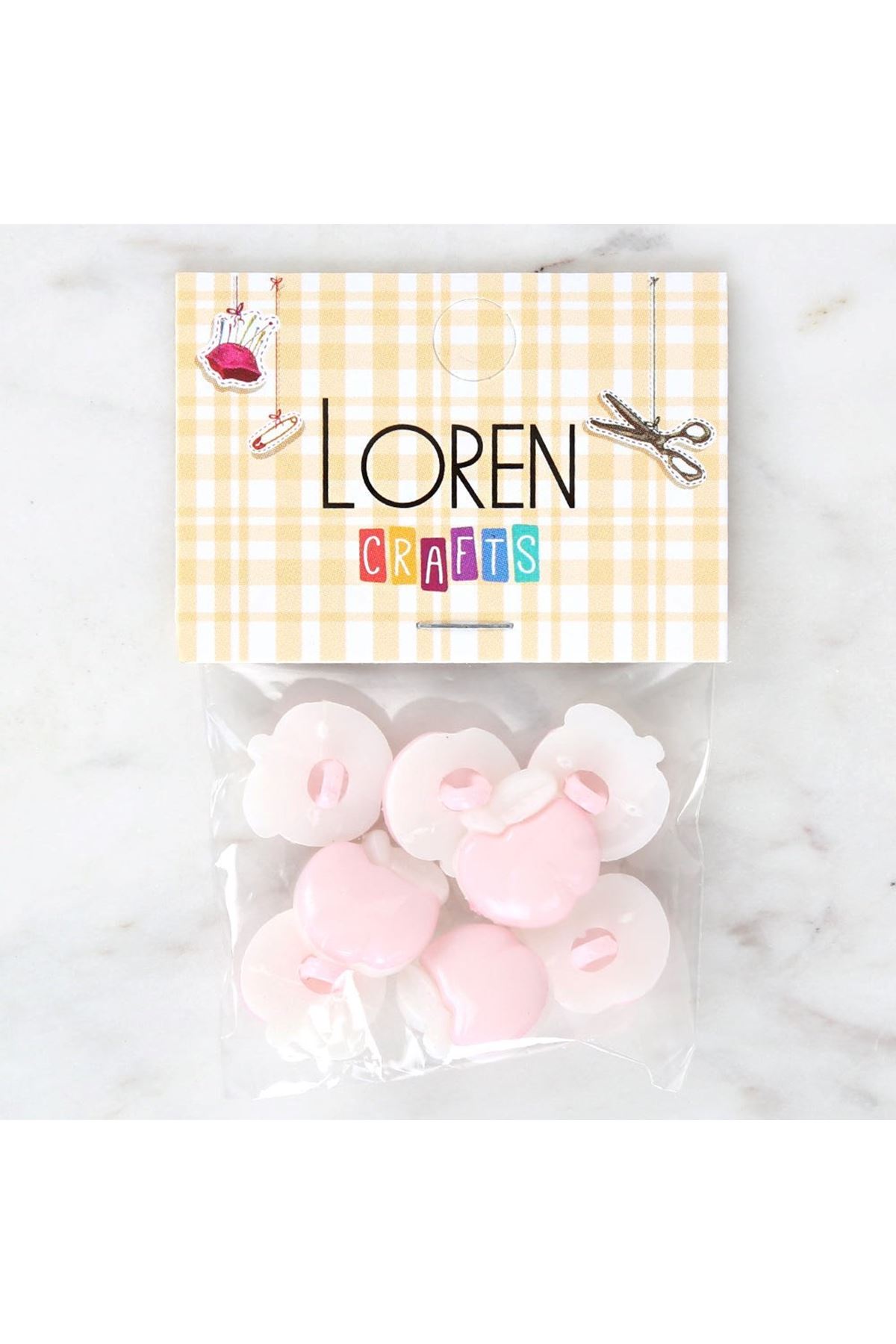 Loren Crafts Bebe Pembe 8'li Düğme - 3002