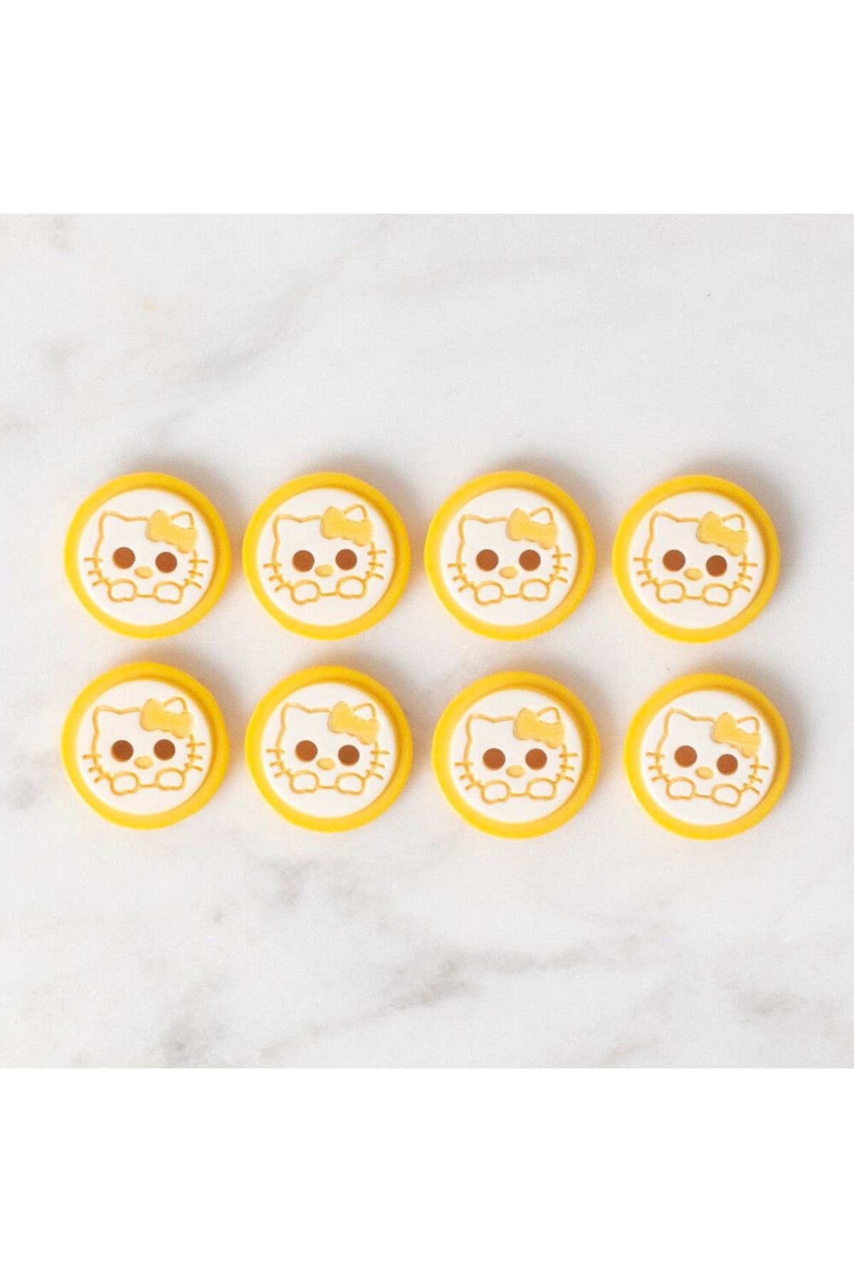 Loren Crafts 8 li Sarı Kedi Düğme - 590