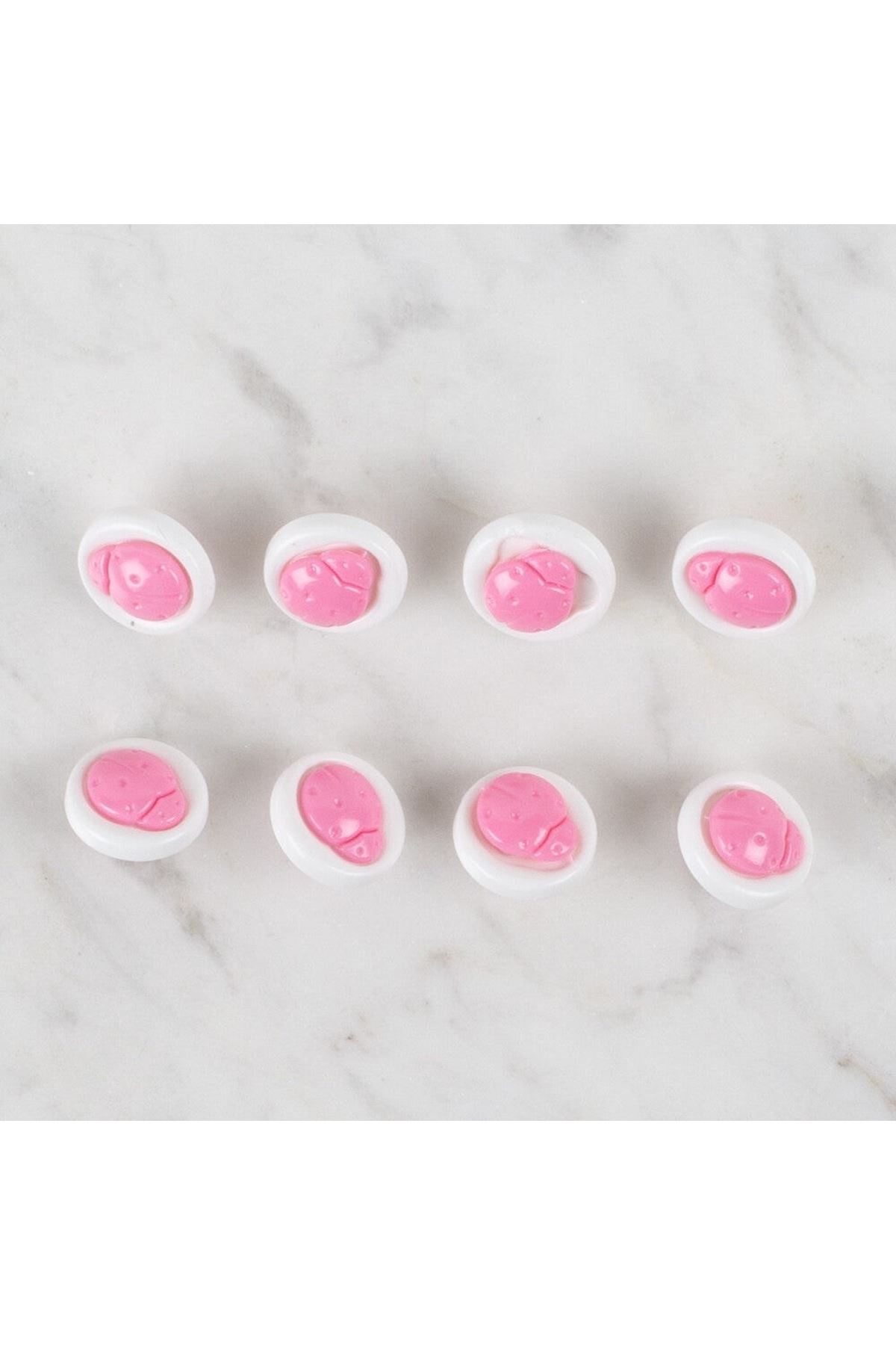 Loren Crafts 8 li Pembe Uğur Böceği Düğme - 646