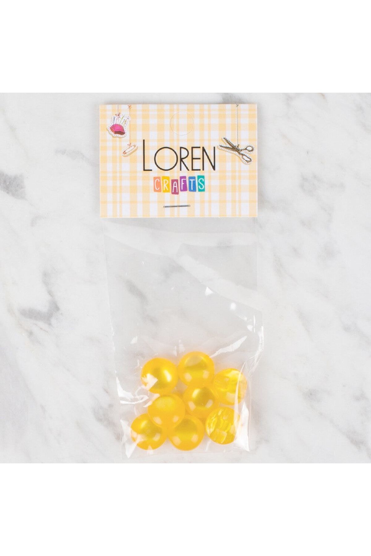 Loren Crafts 8 li Sarı Düğme - 42