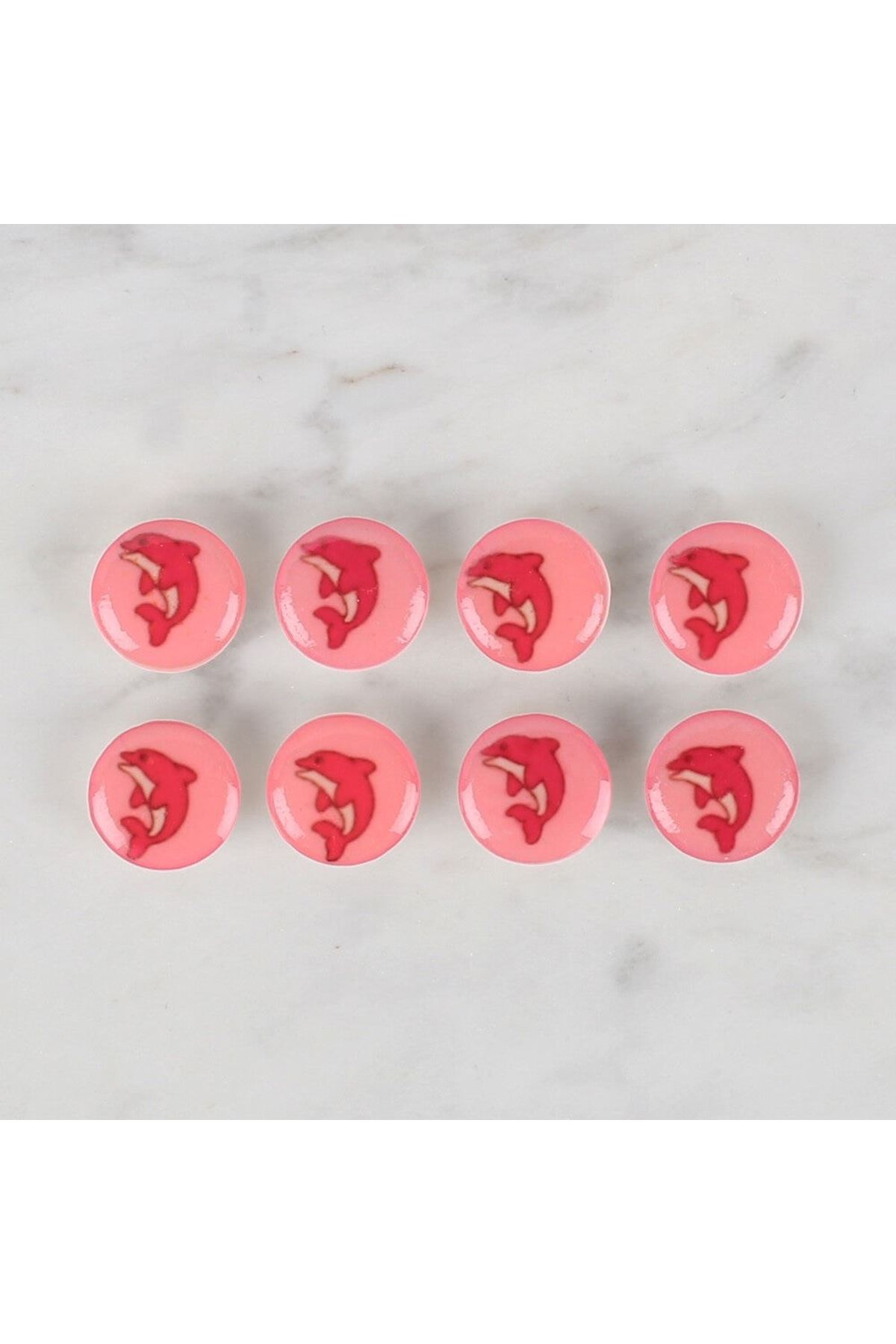 Loren Crafts 8 li Pembe Yunus Düğme - 707