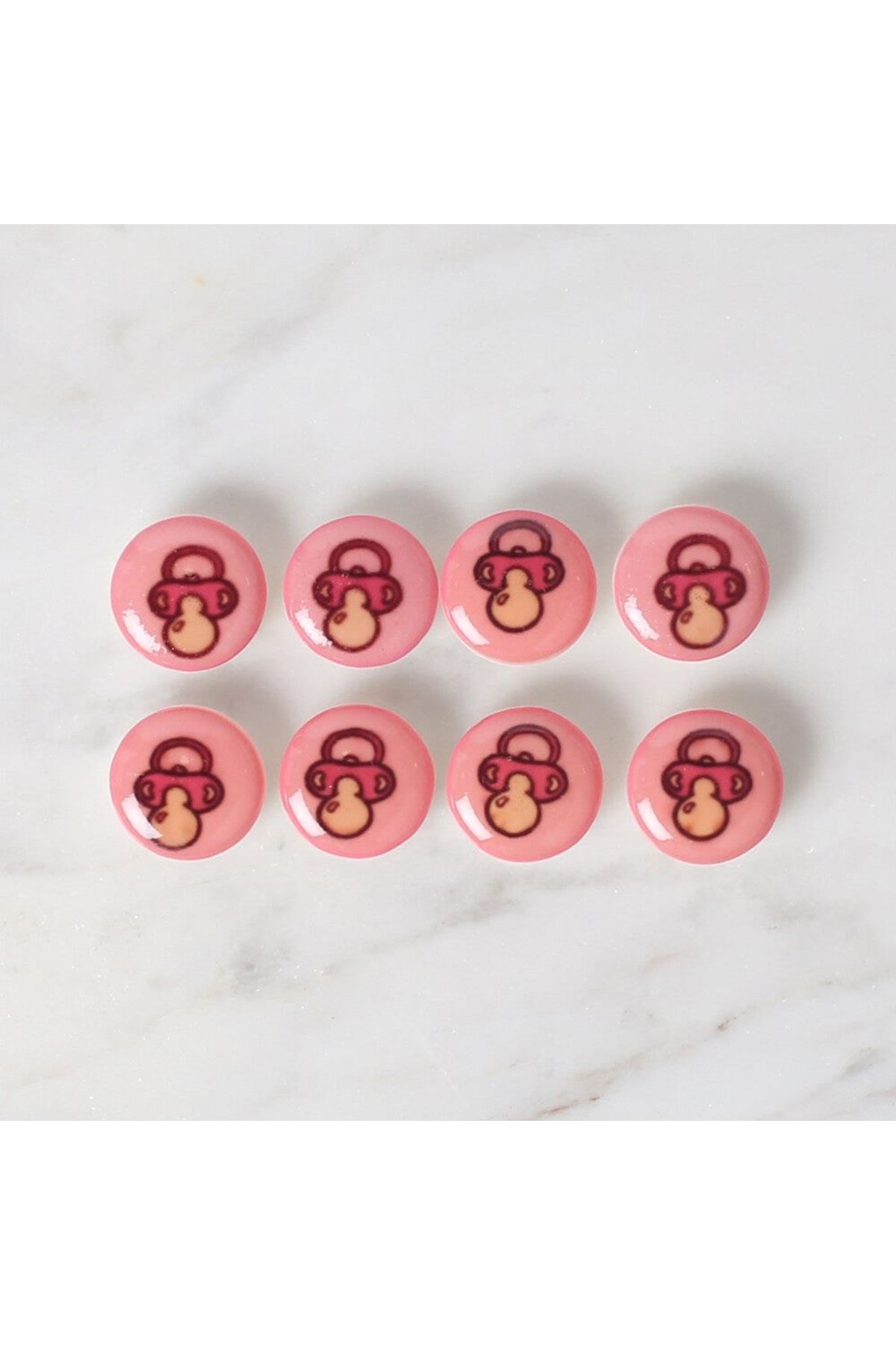 Loren Crafts 8 li Pembe Emzik Düğme - 709