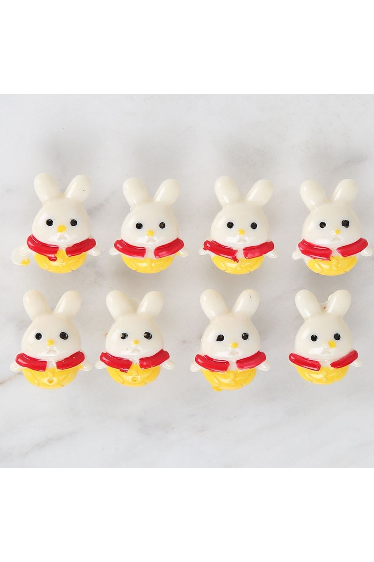 Loren Crafts Sarı Kırmızı 8'li Düğme - 3030