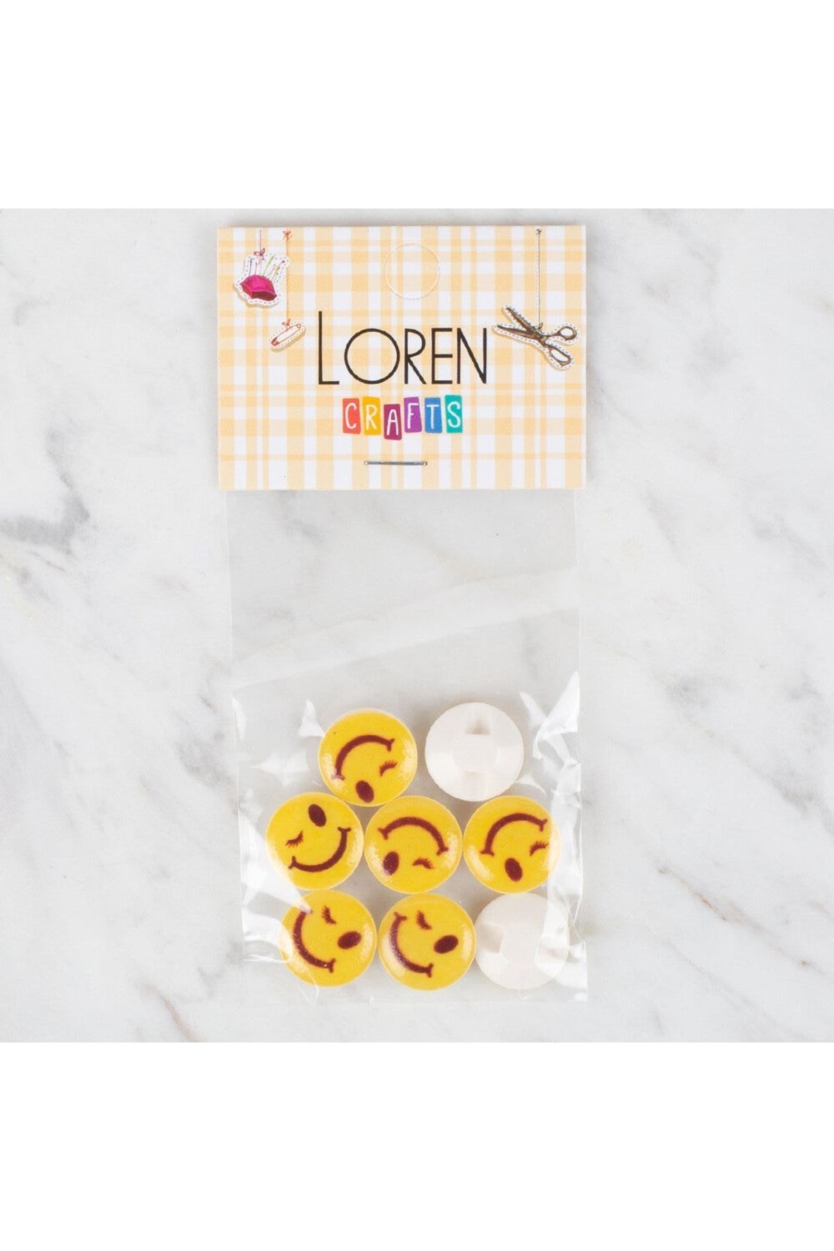 Loren Crafts 8 li Sarı Düğme - 661