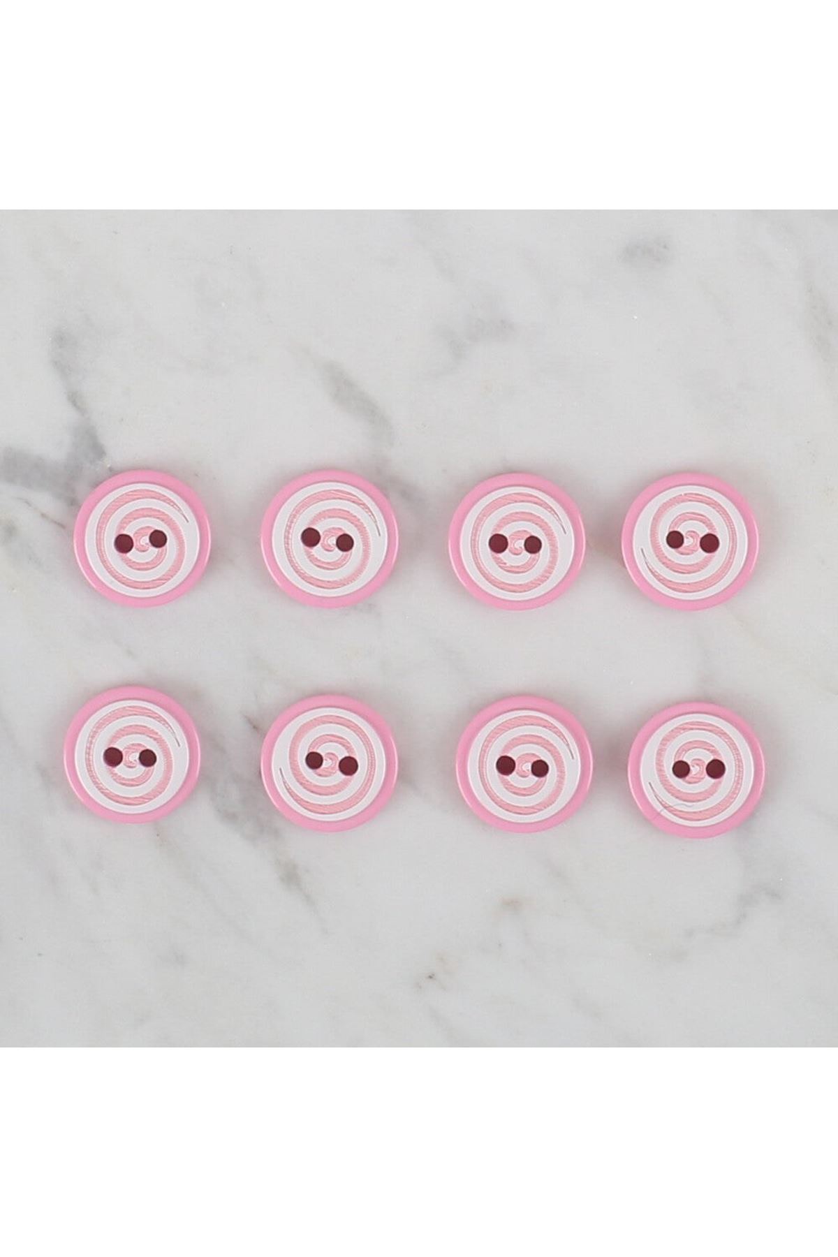 Loren Crafts 8 li Pembe Yuvarlak Düğme - 448