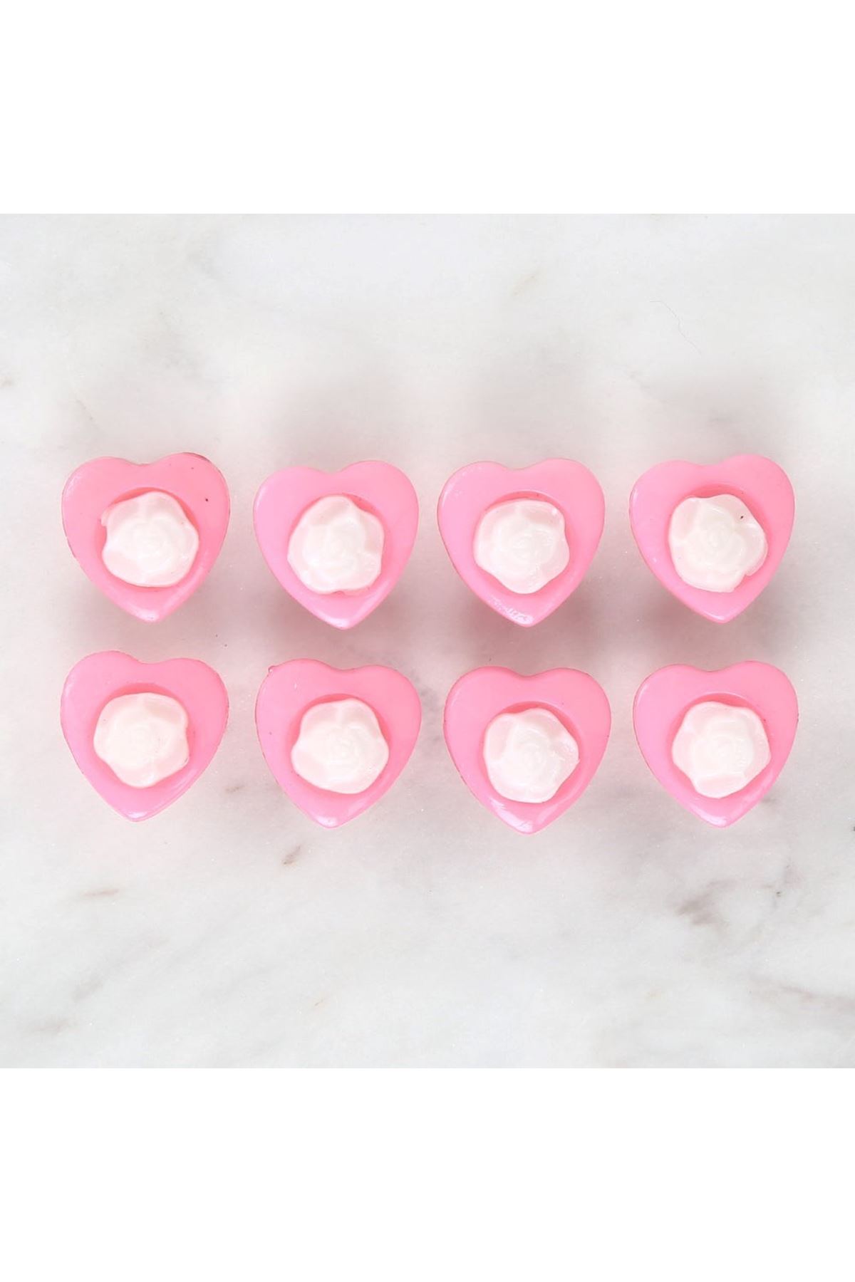 Loren Crafts Pembe 8'li Düğme - 3048