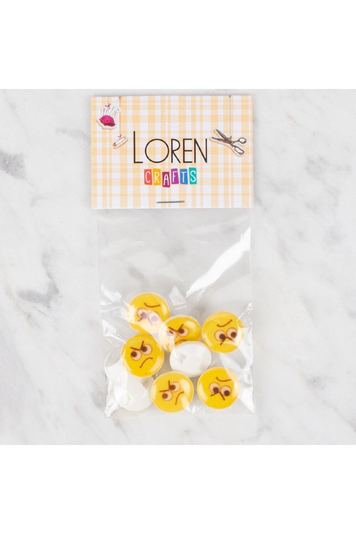 Loren Crafts 8 li Sarı Düğme - 664