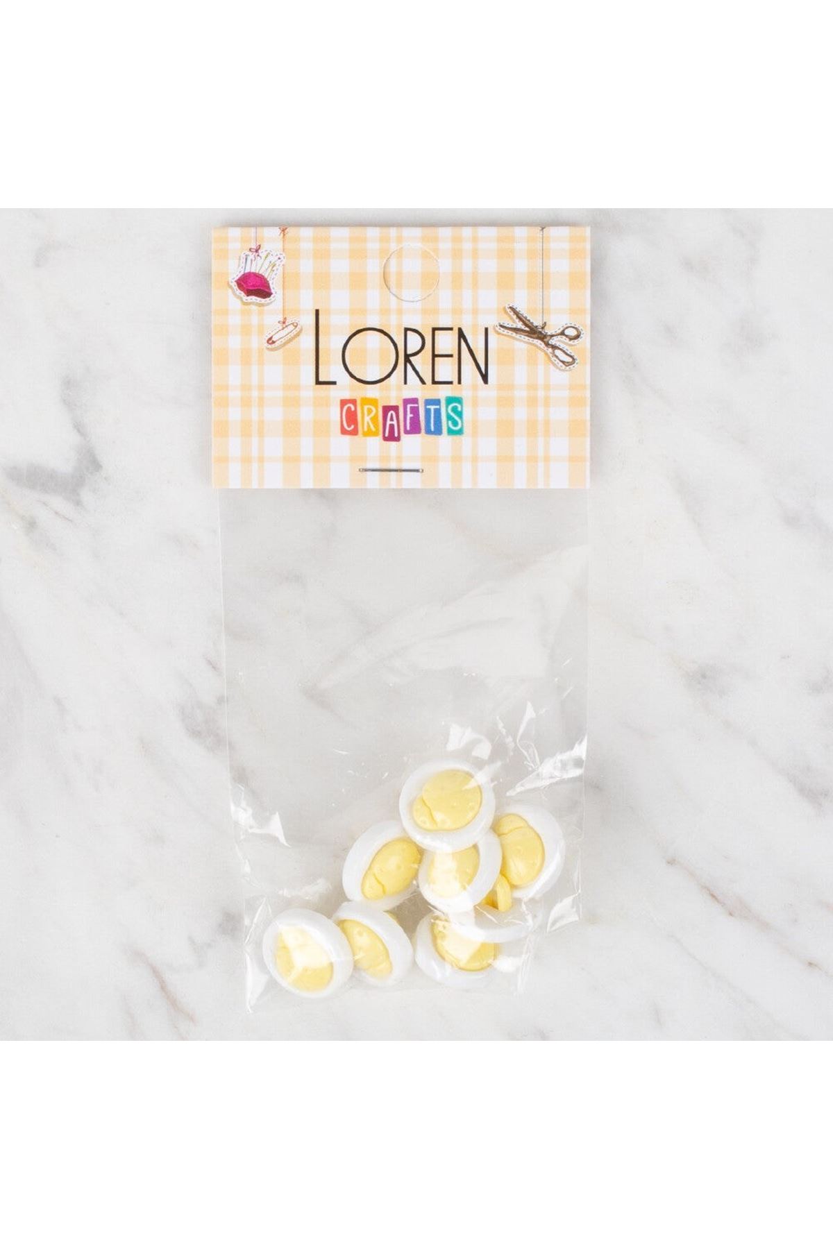 Loren Crafts 8 li Sarı Uğur Böceği Düğme - 641