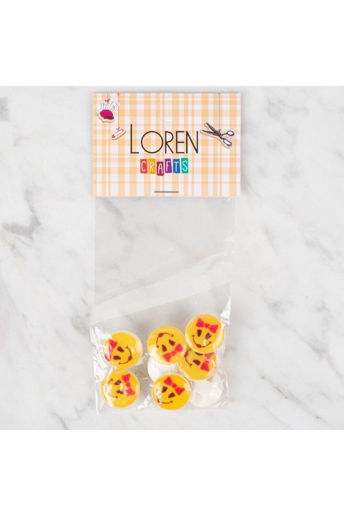 Loren Crafts 8 li Sarı Düğme - 665