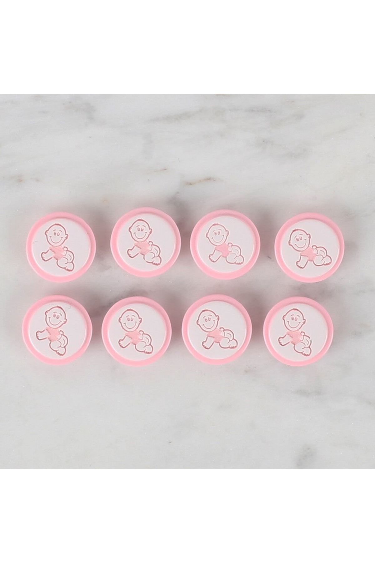 Loren Crafts 8 li Pembe Bebek Düğme - 376