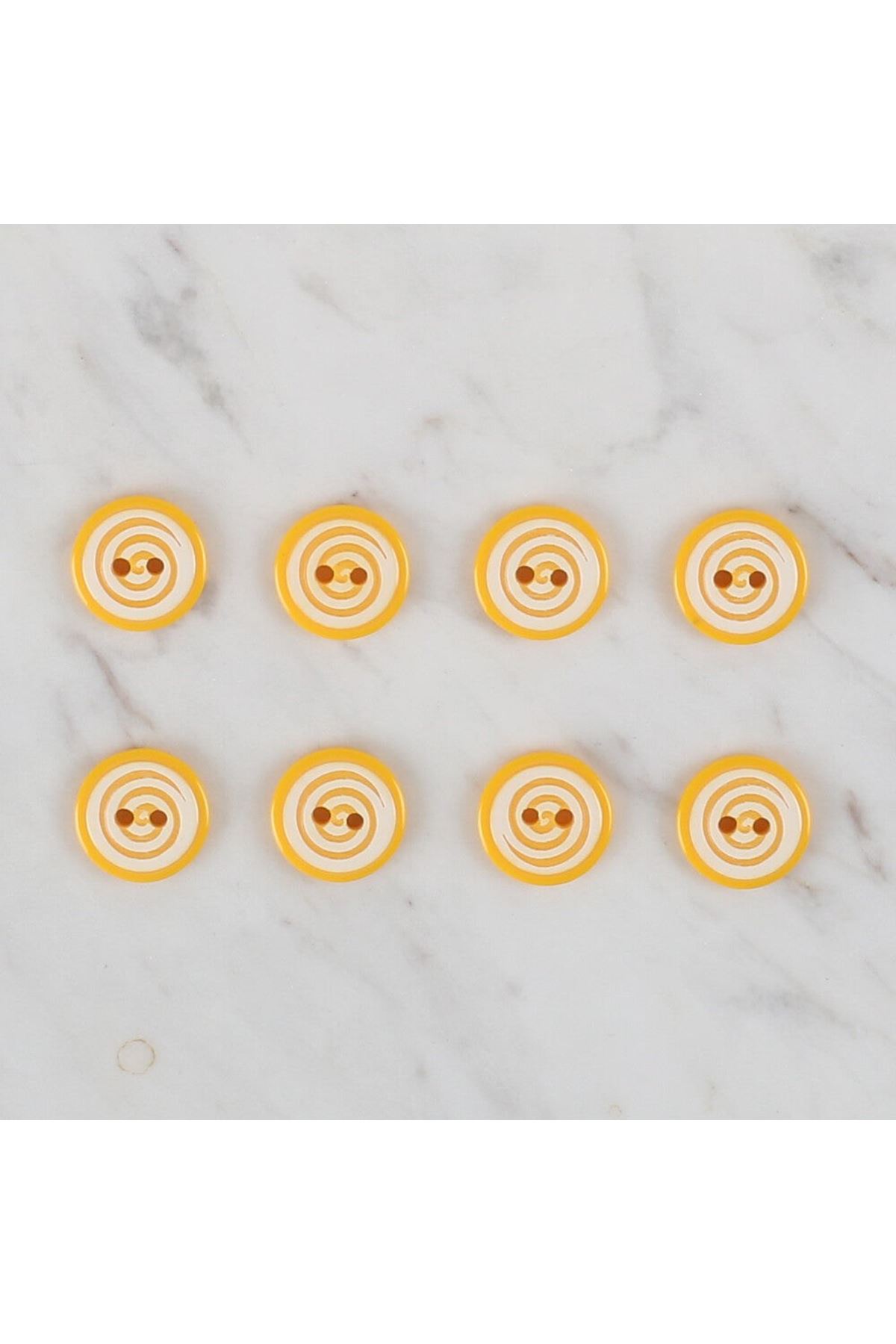 Loren Crafts 8 li Sarı Yuvarlak Düğme - 455