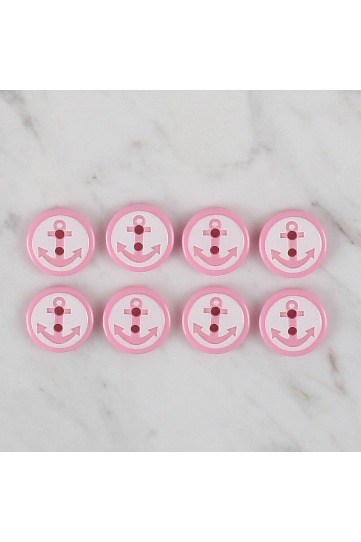 Loren Crafts 8 li Pembe Çapa Düğme - 608