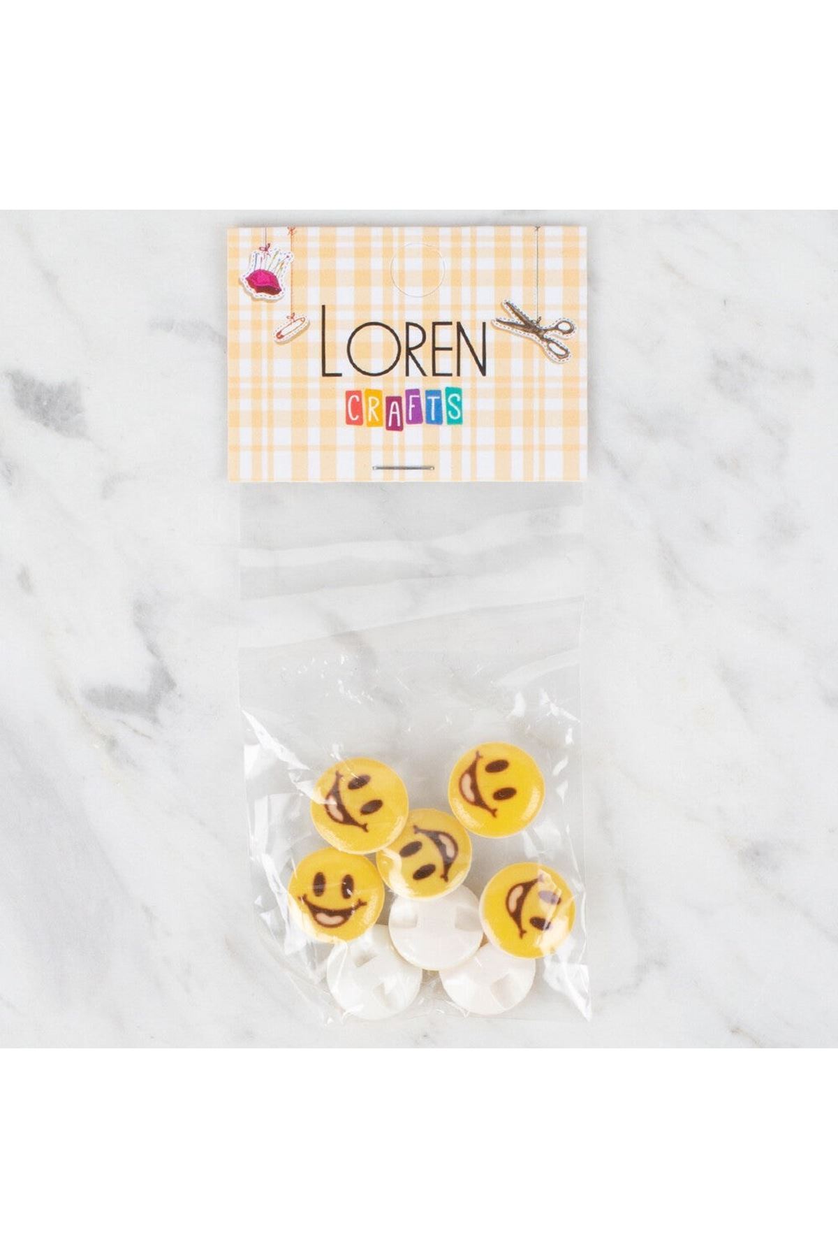 Loren Crafts 8 li Sarı Düğme - 667