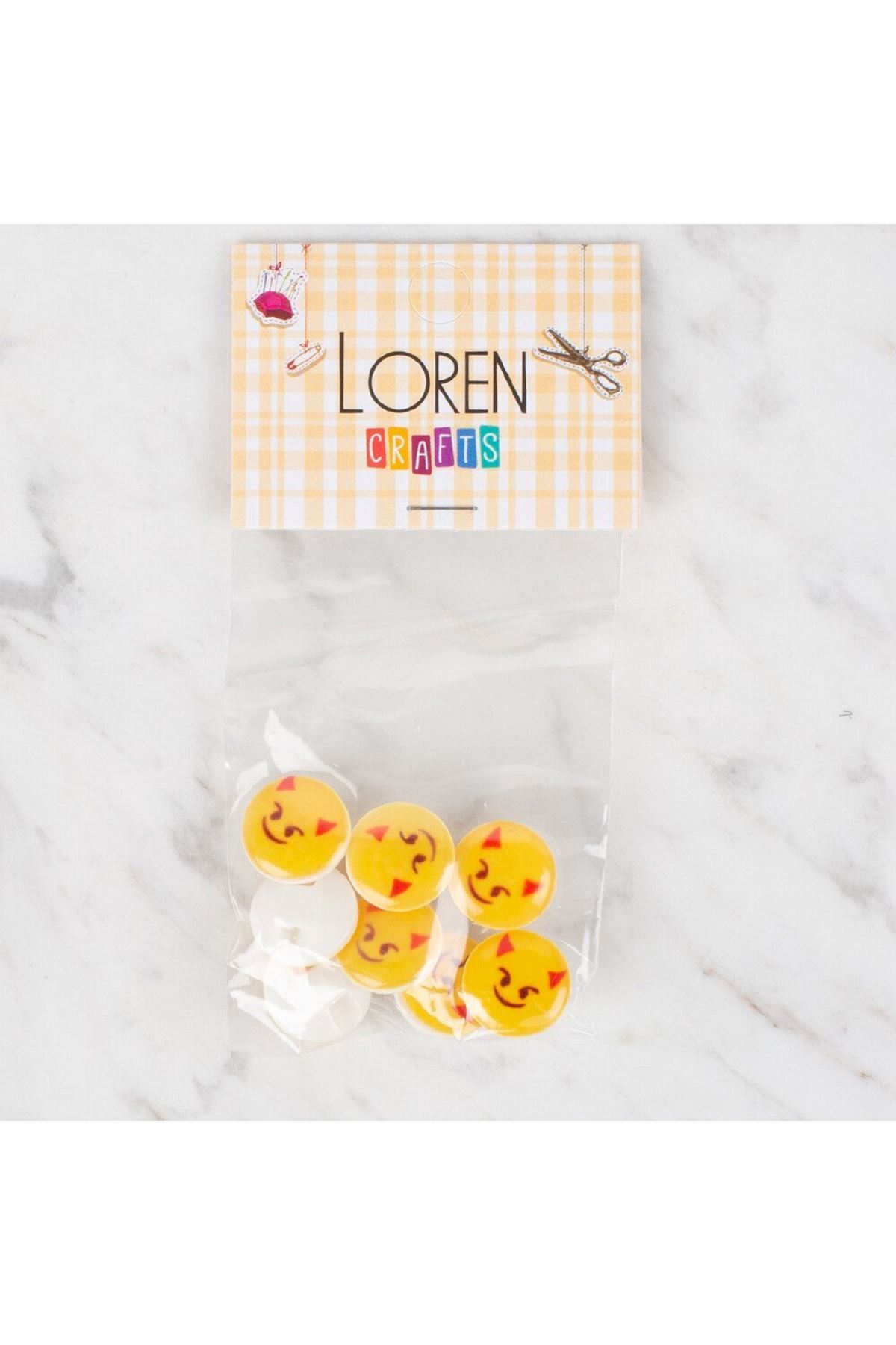 Loren Crafts 8 li Sarı Düğme - 668