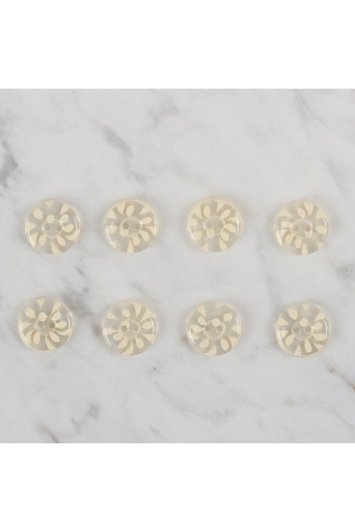 Loren Crafts 8 li Şeffaf Sarı Düğme - 30