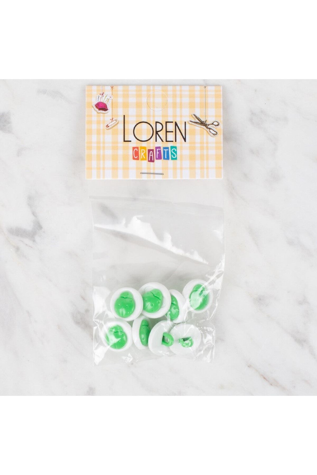 Loren Crafts 8 li Yeşil Uğur Böceği Düğme - 649
