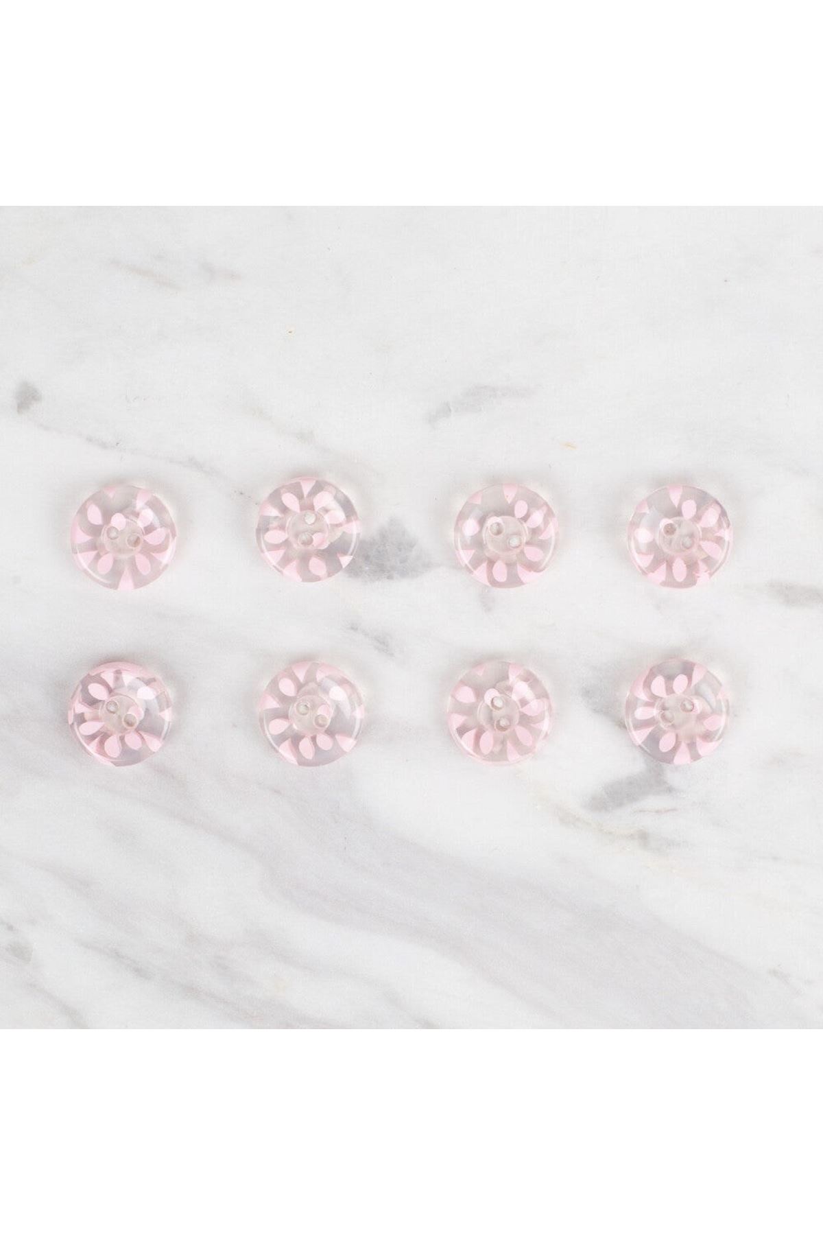 Loren Crafts 8 li Şefaf Pembe Düğme - 33