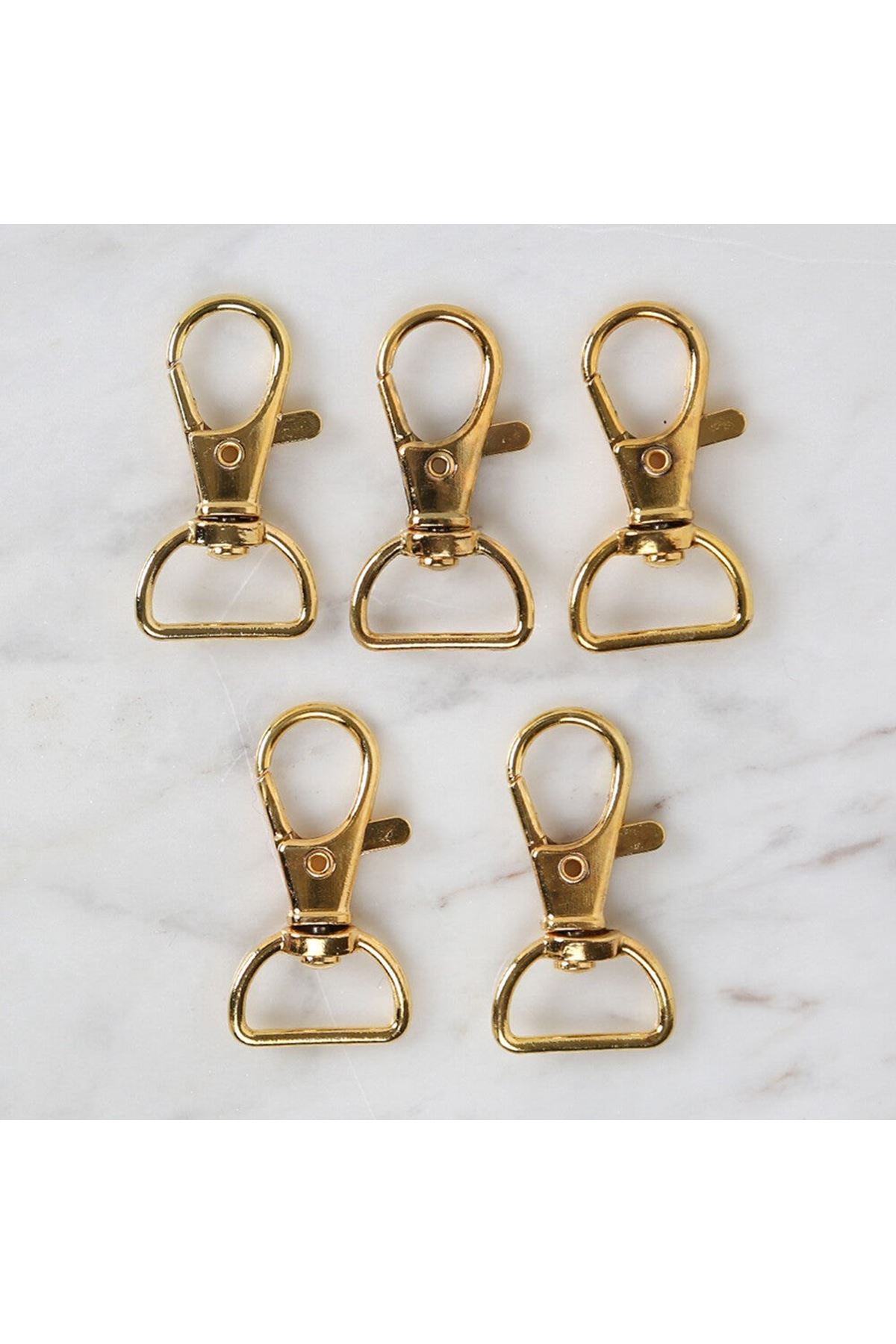 Loren Altın Papağan Klips Halkalı Anahtarlık 5 li