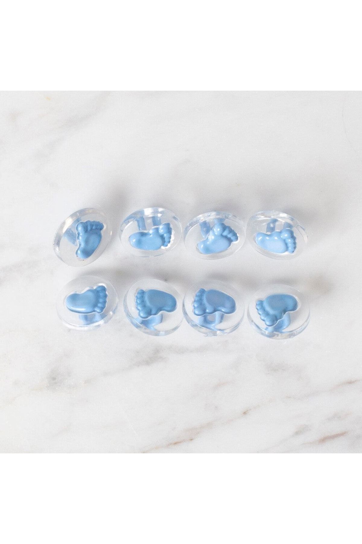 Loren Crafts 8 li Şeffaf Mavi Ayak Düğme - 272